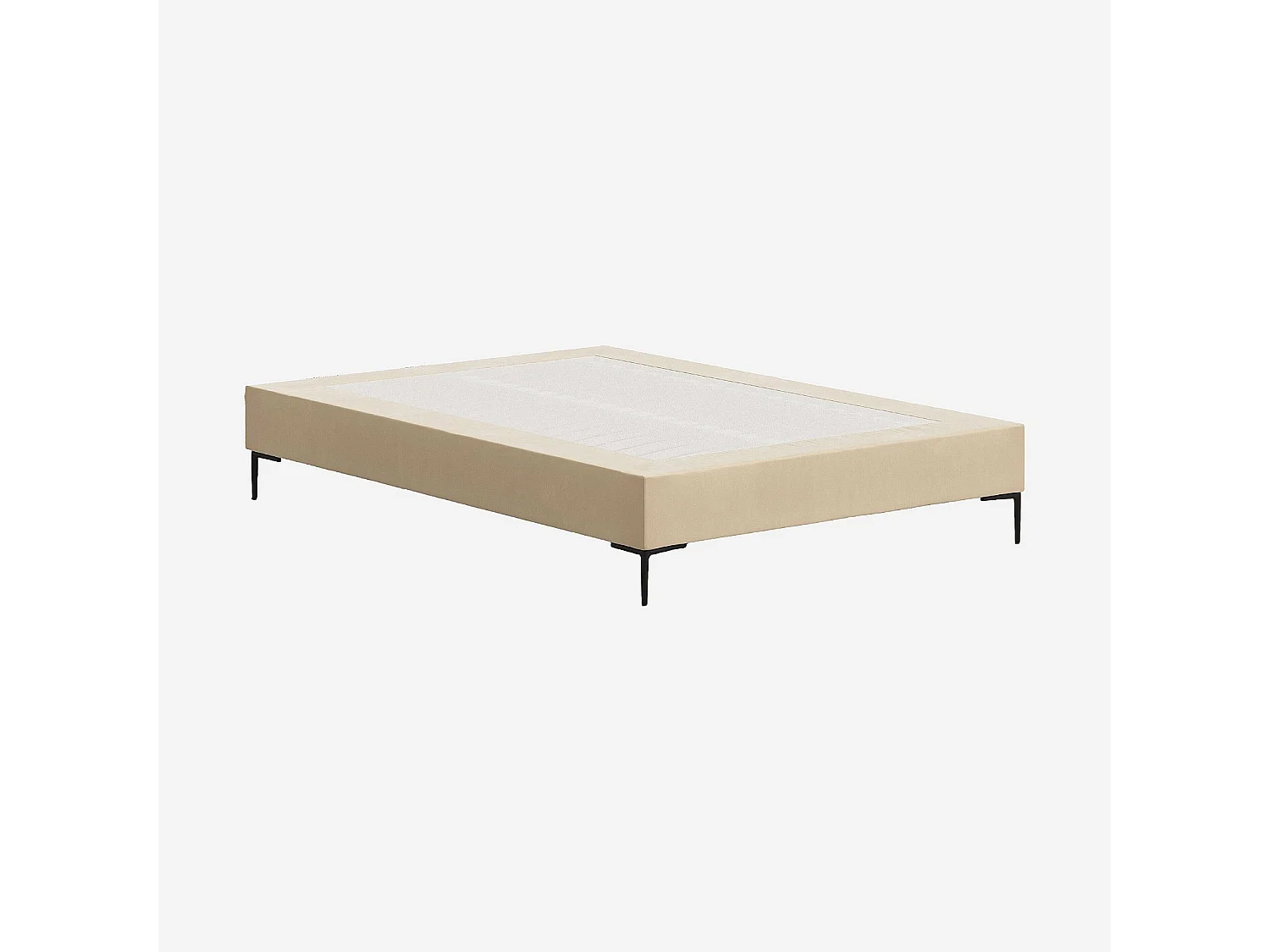 Sommier tapissier à lattes en tissu - 140 x 200 cm - Crème