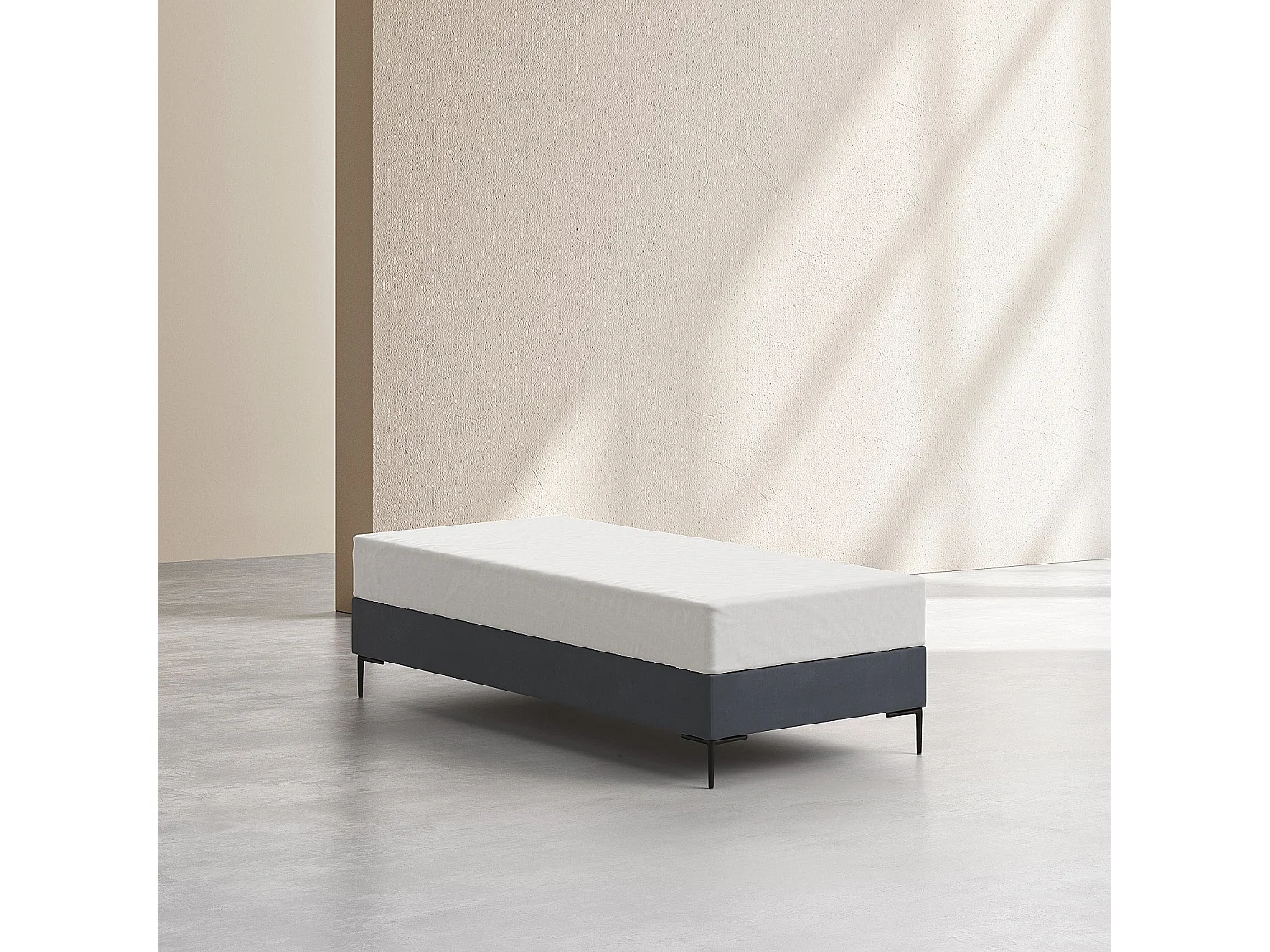 Sommier tapissier à lattes en tissu - 90 x 200 cm - Gris anthracite