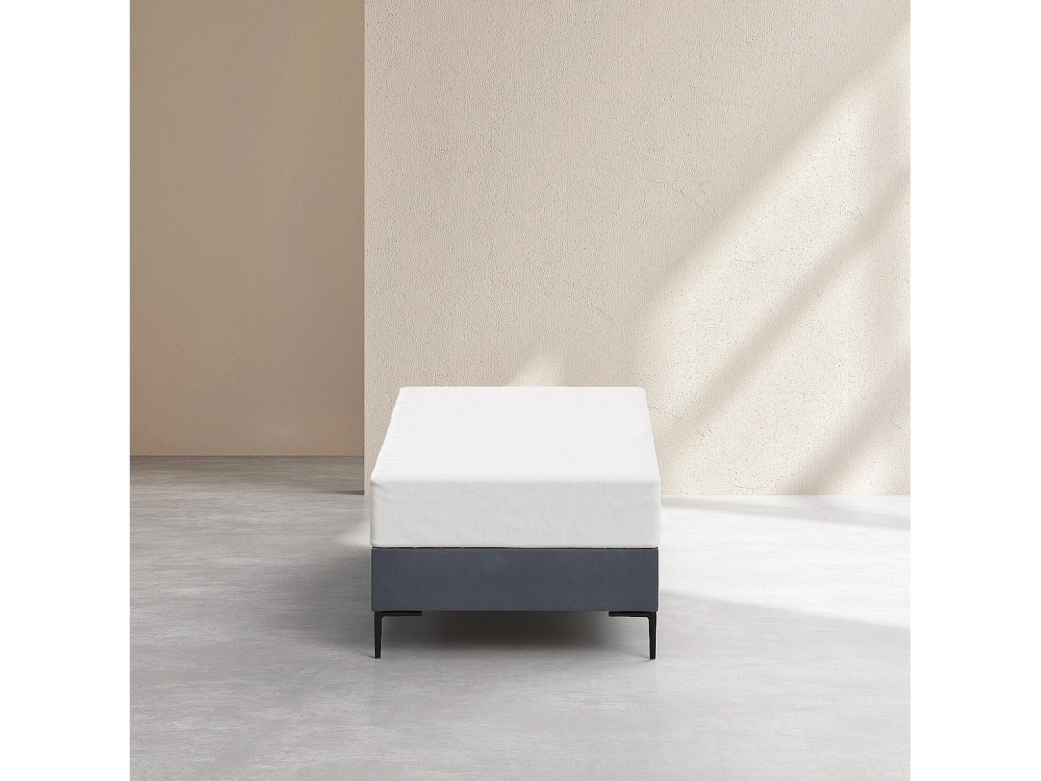 Sommier tapissier à lattes en tissu - 90 x 200 cm - Gris anthracite