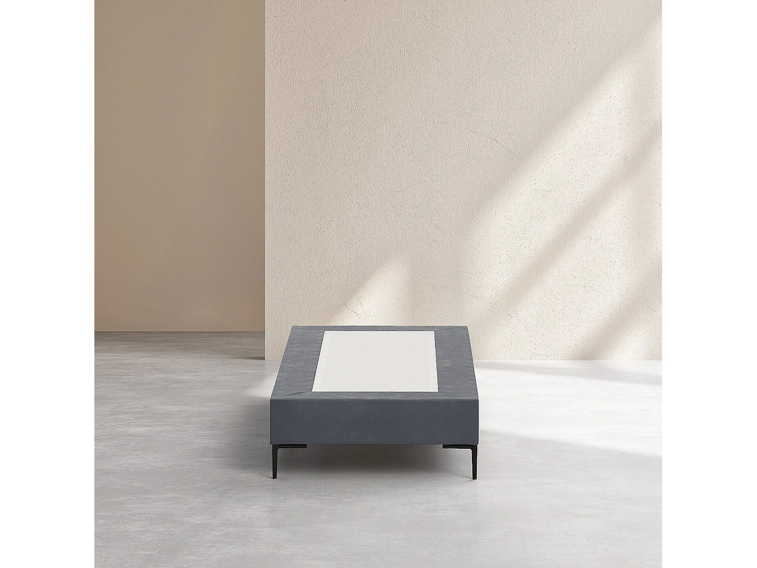 Sommier tapissier à lattes en tissu - 90 x 200 cm - Gris anthracite