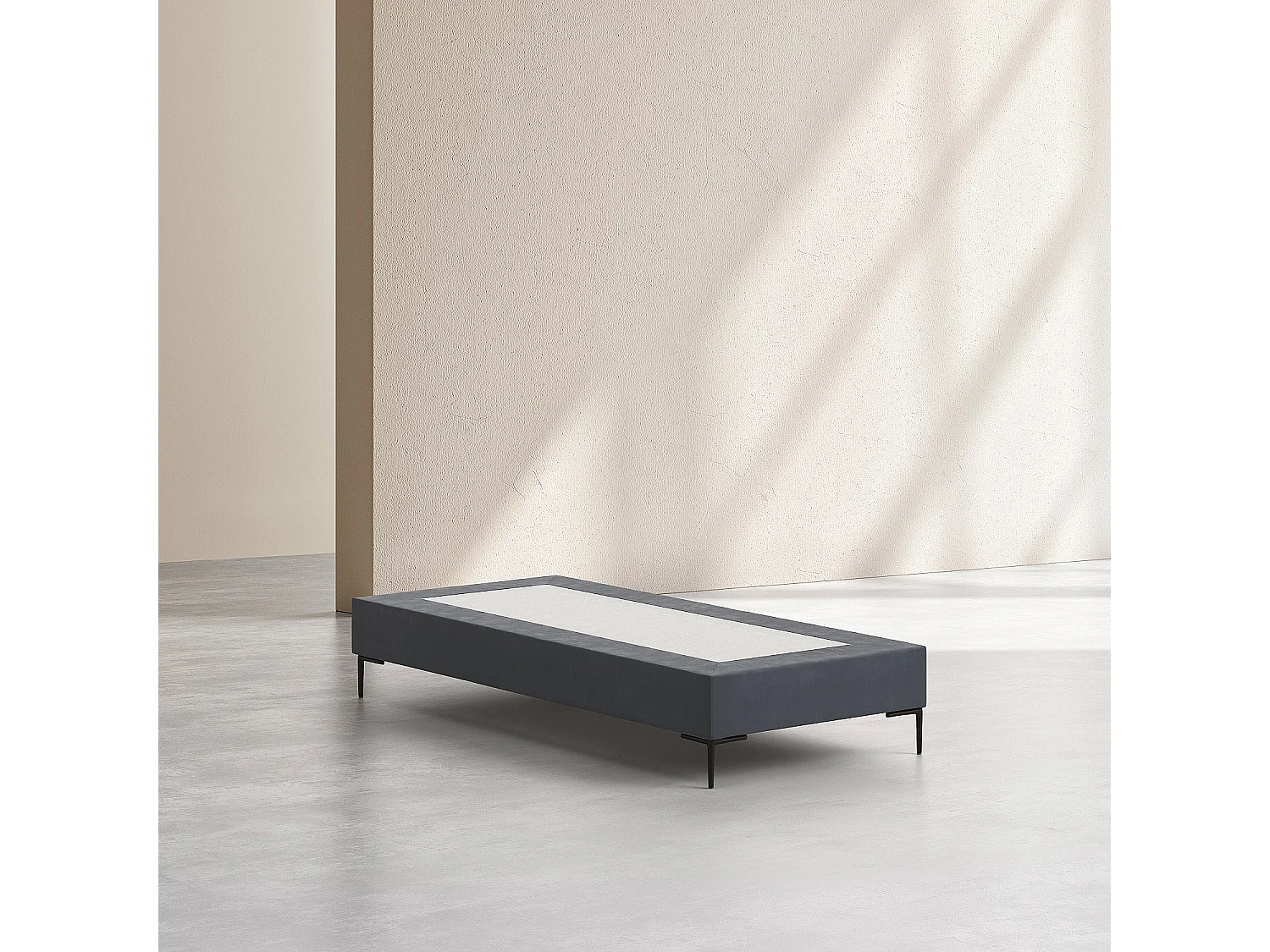 Sommier tapissier à lattes en tissu - 90 x 200 cm - Gris anthracite