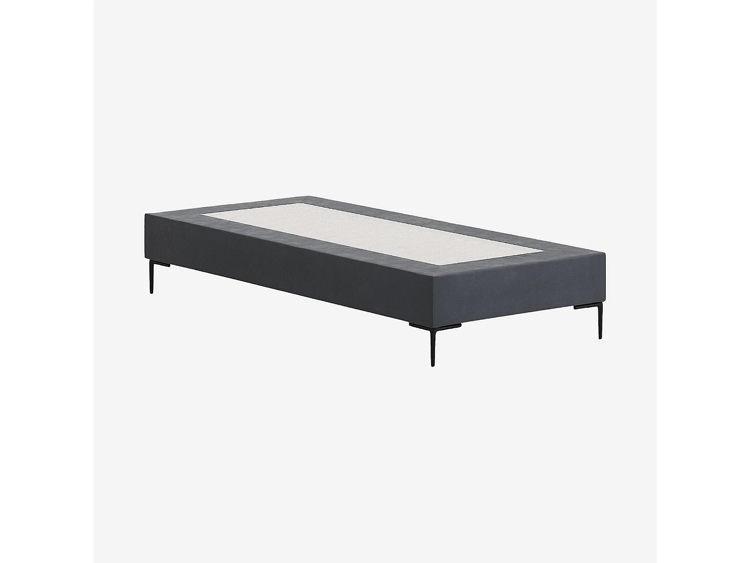 Sommier tapissier à lattes en tissu - 90 x 200 cm - Gris anthracite