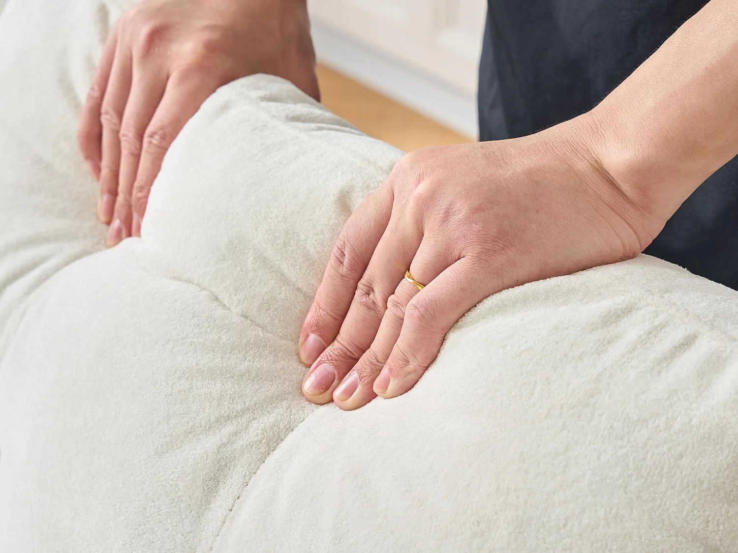 Délice - Canapé en U Convertible 4 Places - Chenille avec Coffre de Rangement et Roulettes - Grand Modèle Idéal Salon & Espace Open