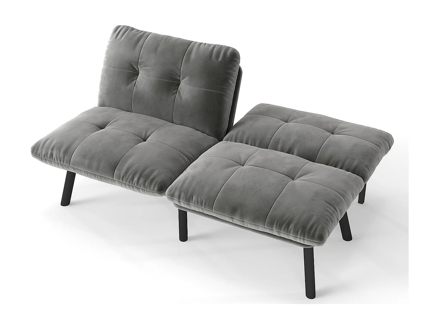 Canapé Convertible - Canapé 2 Places - Canapé Clic-Clac - 160 cm (Lit 160x102 cm) - Velours - Pour Salon, Bureau ou Chambre d‘ami