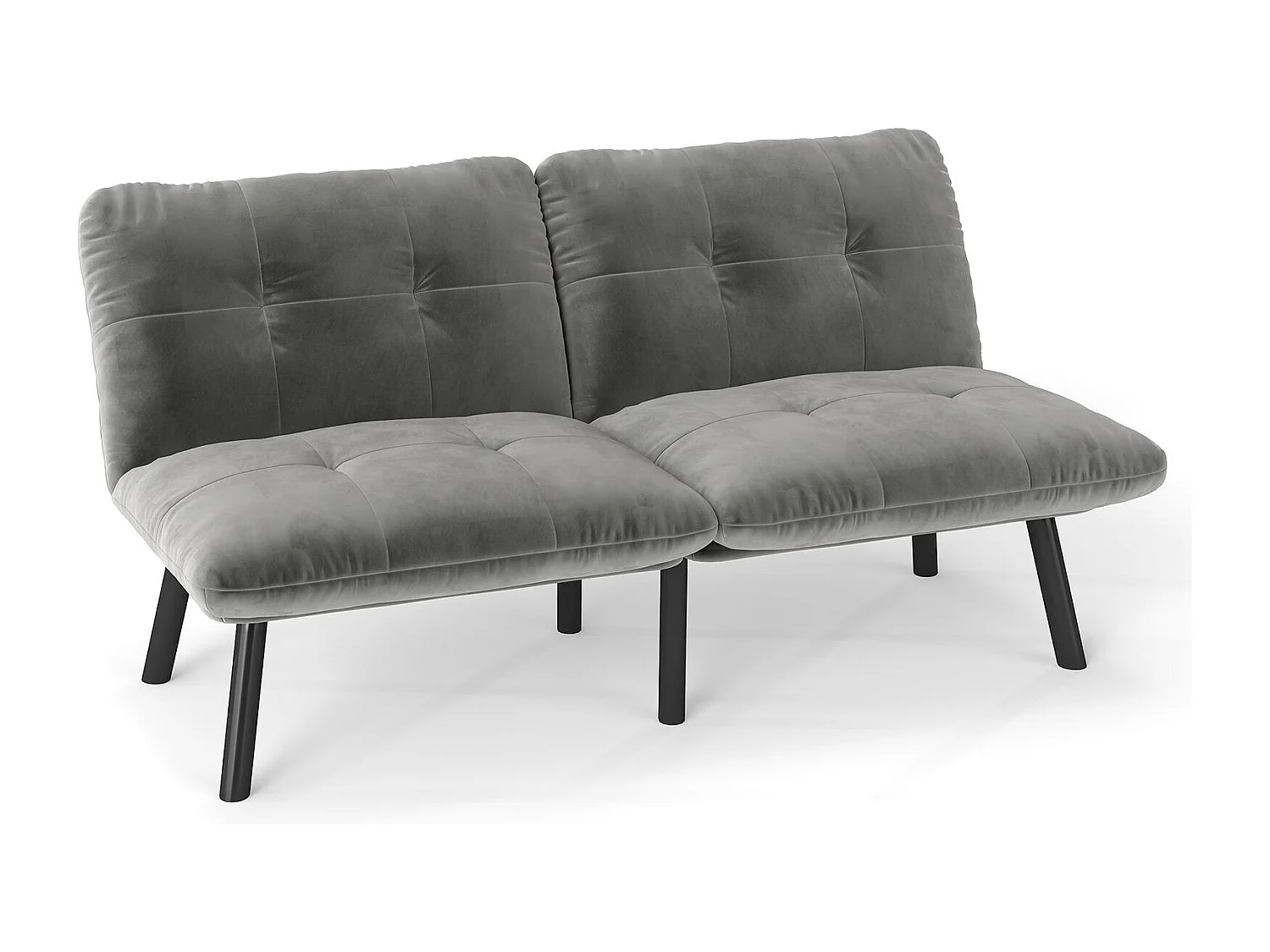 Canapé Convertible - Canapé 2 Places - Canapé Clic-Clac - 160 cm (Lit 160x102 cm) - Velours - Pour Salon, Bureau ou Chambre d‘ami