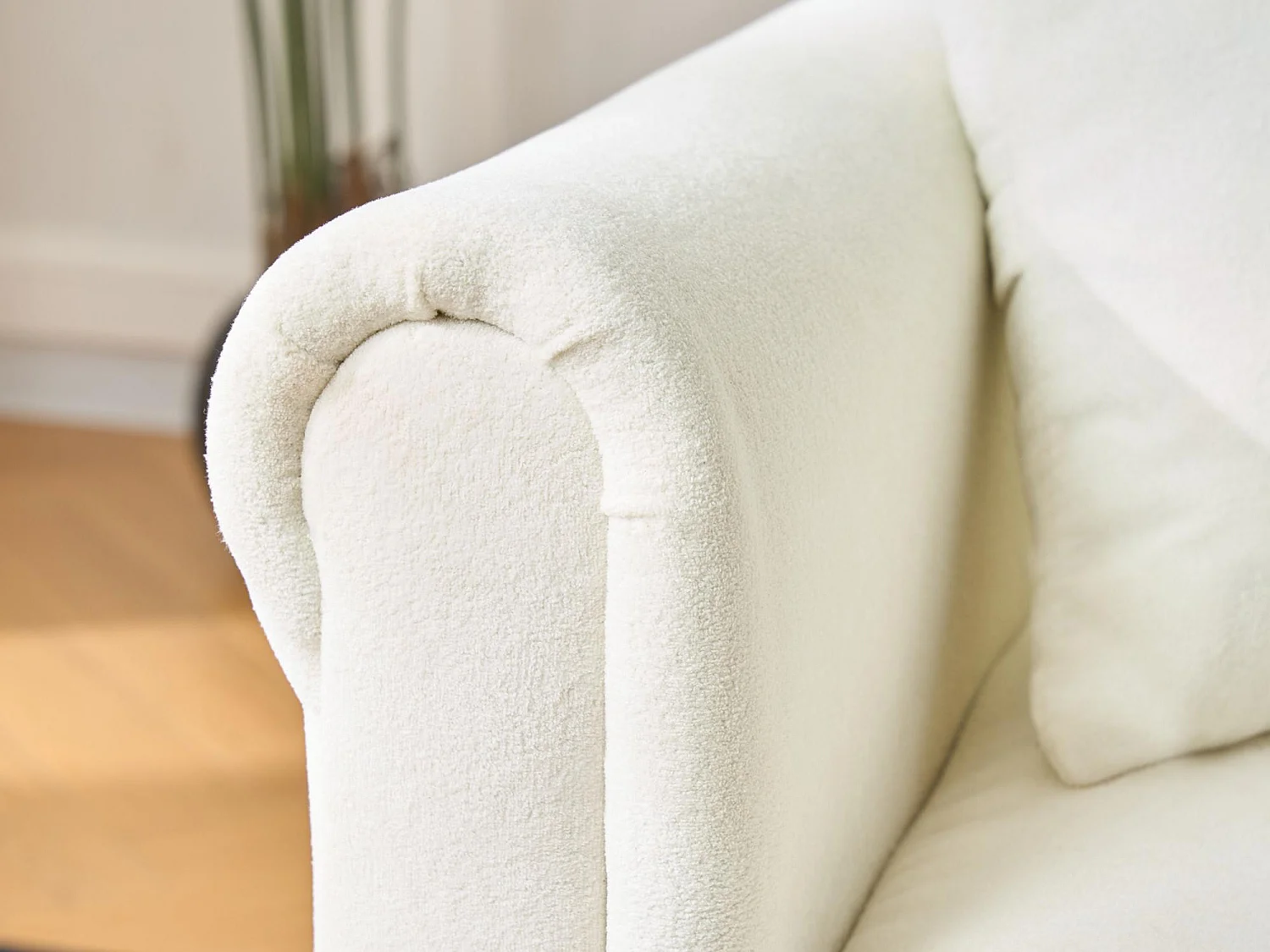 Canapé d'angle convertible 3 places avec coffre en tissu beige