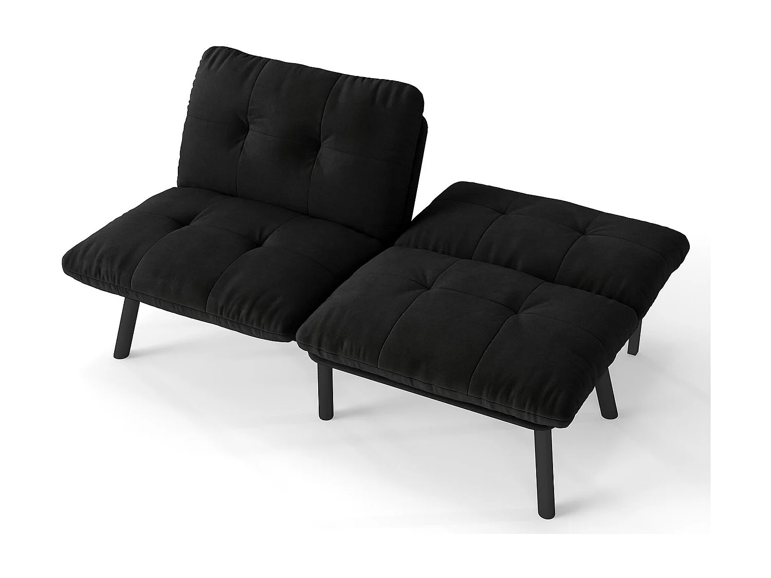 Convertibele Bank - 2-Zitsbank - Clic-Clac Bank - 160 cm (Bed 160x102 cm) - Grijs Fluweel - Voor Woonkamer, Kantoor of Logeerkamer