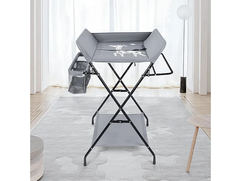 Wiegkledenbord voor baby's met badmat en opbergruimte, met afzonderlijke opbergszakken, opvouwbaar en ruimtebesparend