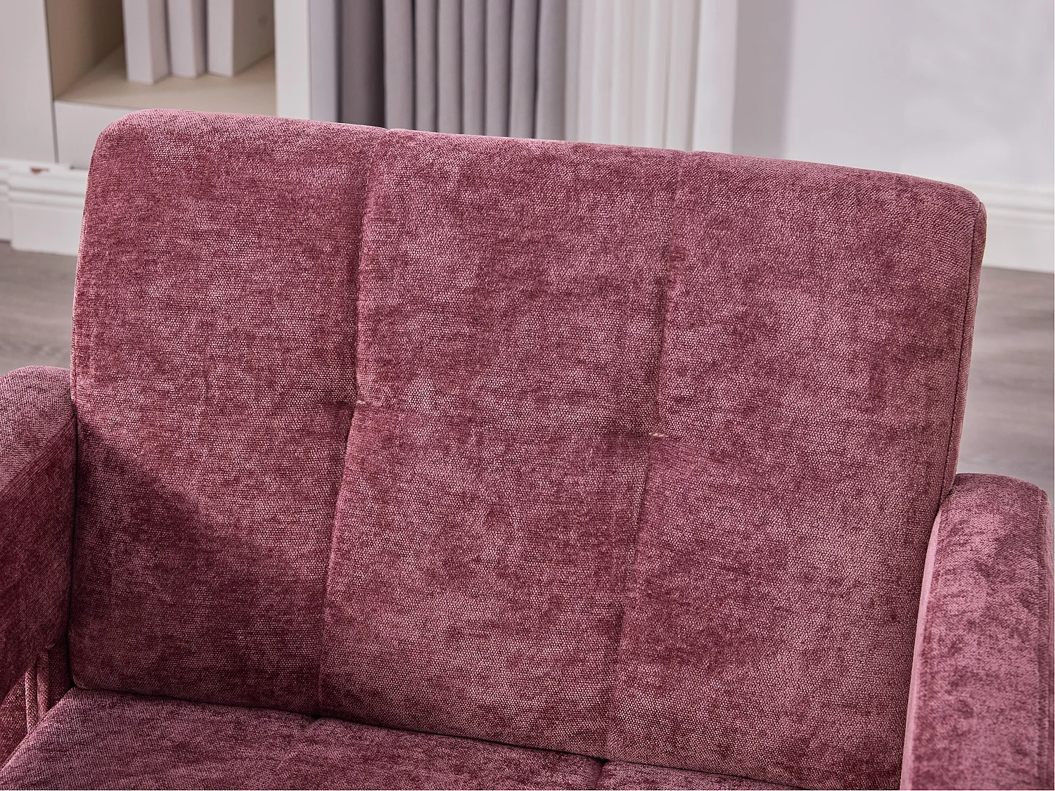 Moderne Chenille Fauteuil met Ruitmotief – Ergonomische Armleuningen, 230 kg Draagvermogen, Afgeronde Hoeken – Voor Woonkamer, Slaapkamer, Kantoor