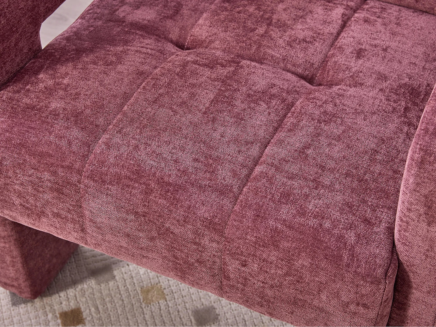 Moderne Chenille Fauteuil met Ruitmotief – Ergonomische Armleuningen, 230 kg Draagvermogen, Afgeronde Hoeken – Voor Woonkamer, Slaapkamer, Kantoor