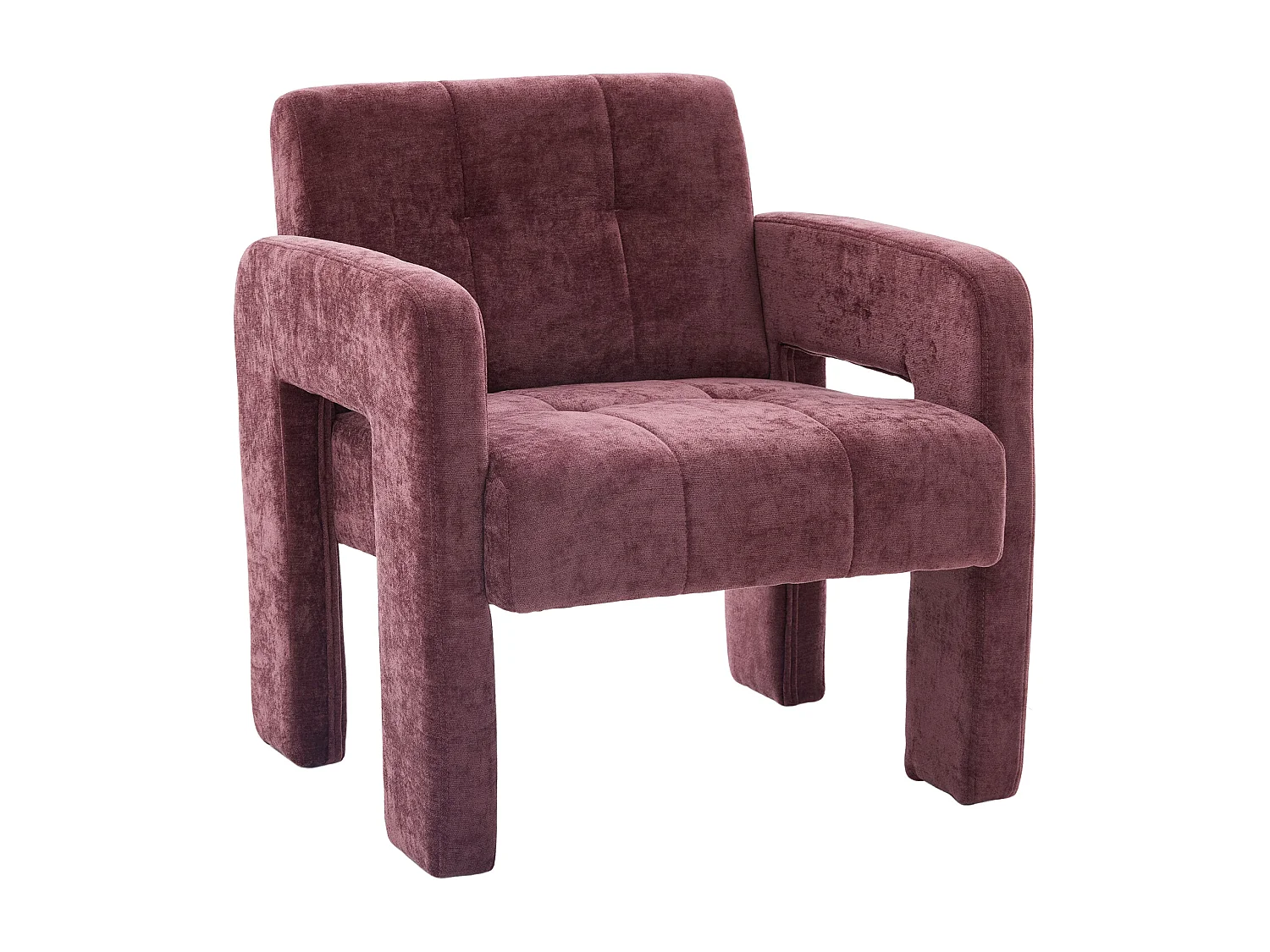 Fauteuil Relax Moderne en Chenille à Motif Carreaux - Accoudoirs Ergonomiques, Support 230 kg, Coins Arrondis - Pour Salon, Chambre, Bureau