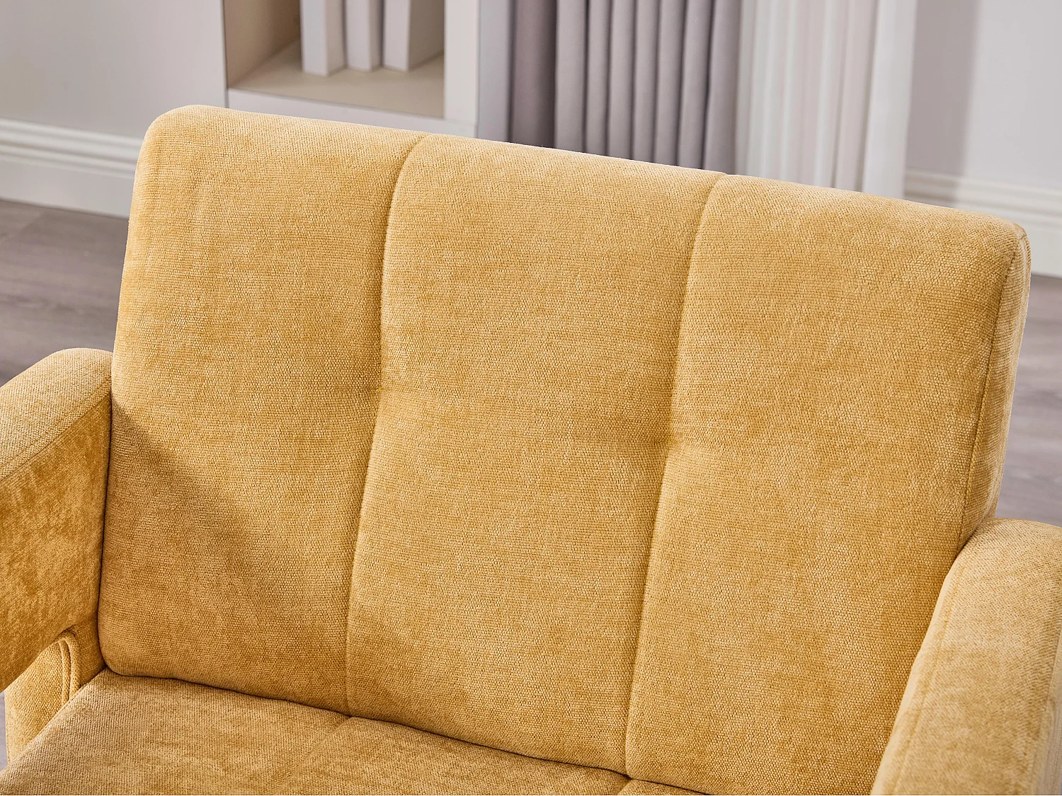 Moderne Chenille Fauteuil met Ruitmotief – Ergonomische Armleuningen, 230 kg Draagvermogen, Afgeronde Hoeken – Voor Woonkamer, Slaapkamer, Kantoor