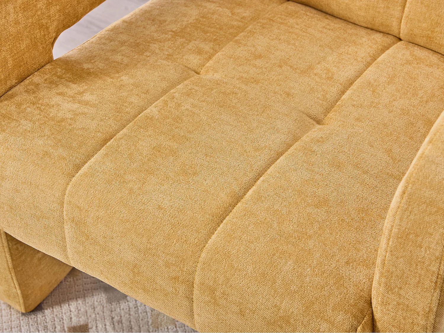 Moderne Chenille Fauteuil met Ruitmotief – Ergonomische Armleuningen, 230 kg Draagvermogen, Afgeronde Hoeken – Voor Woonkamer, Slaapkamer, Kantoor
