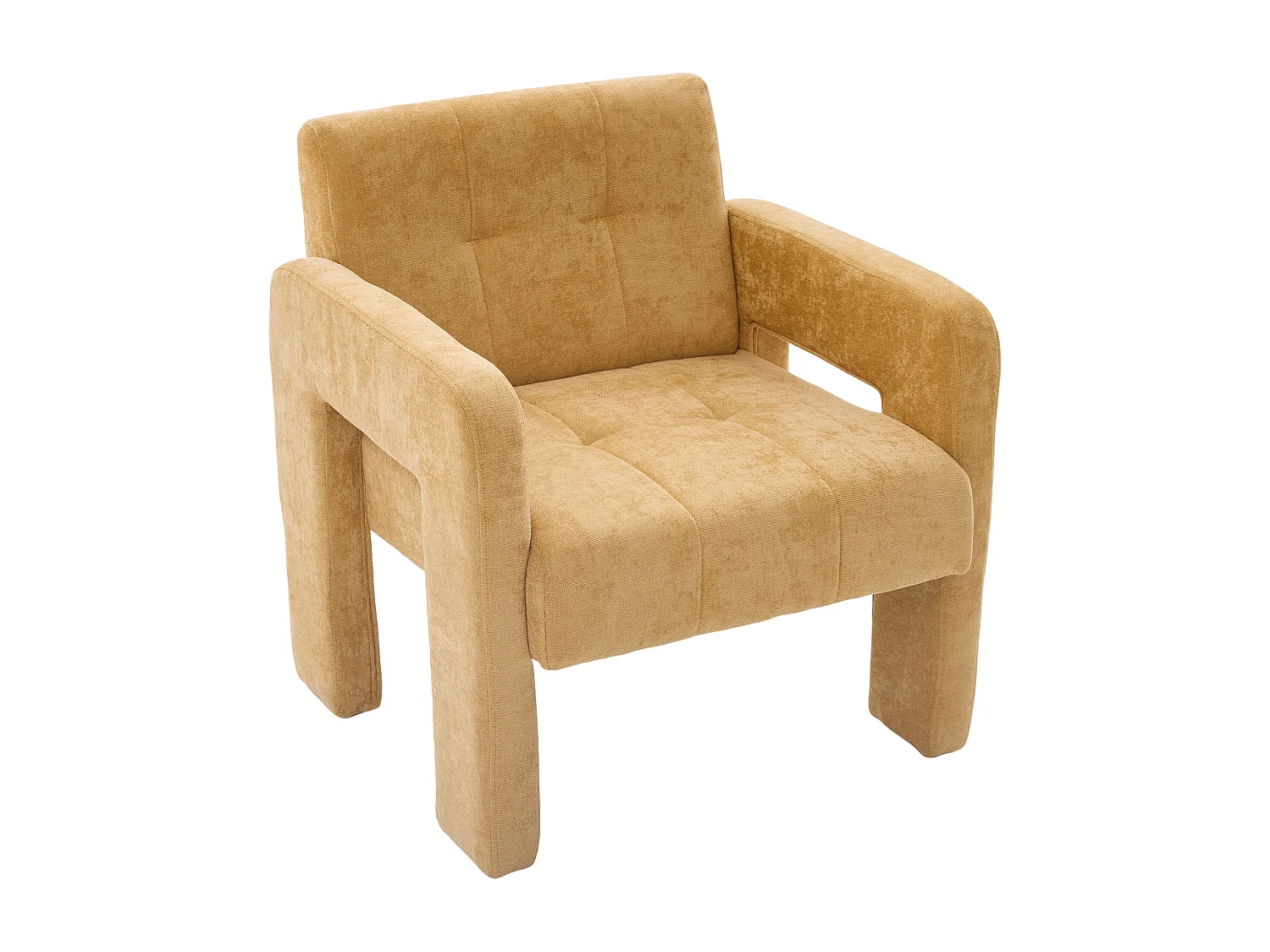 Fauteuil Relax Moderne en Chenille à Motif Carreaux - Accoudoirs Ergonomiques, Support 230 kg, Coins Arrondis - Pour Salon, Chambre, Bureau