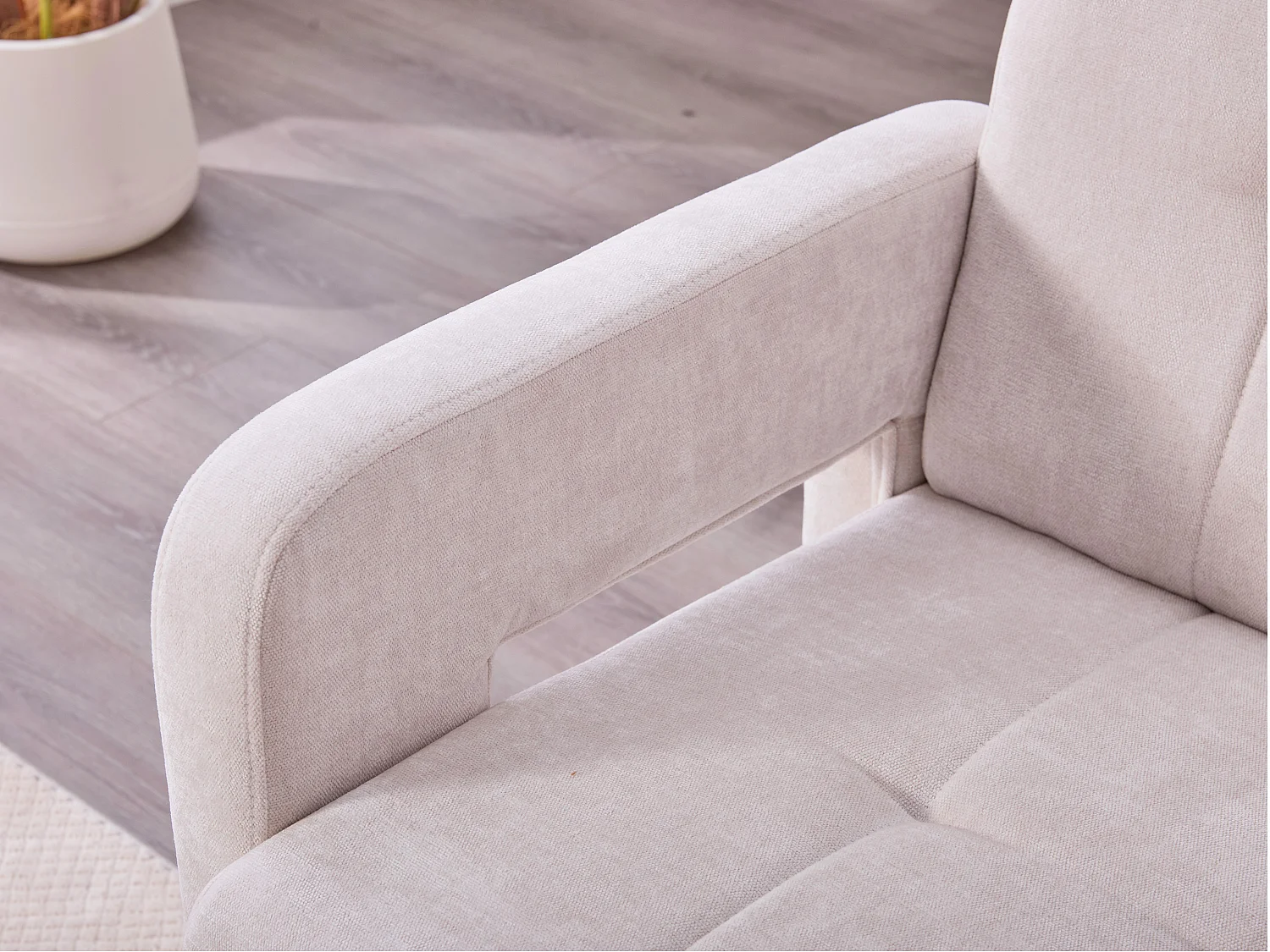 Moderne Chenille Fauteuil met Ruitmotief – Ergonomische Armleuningen, 230 kg Draagvermogen, Afgeronde Hoeken – Voor Woonkamer, Slaapkamer, Kantoor