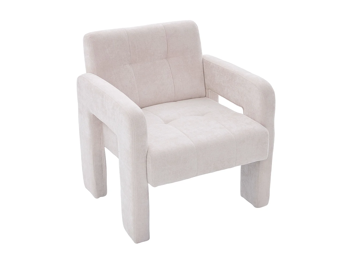 Fauteuil Relax Moderne en Chenille à Motif Carreaux - Accoudoirs Ergonomiques, Support 230 kg, Coins Arrondis - Pour Salon, Chambre, Bureau