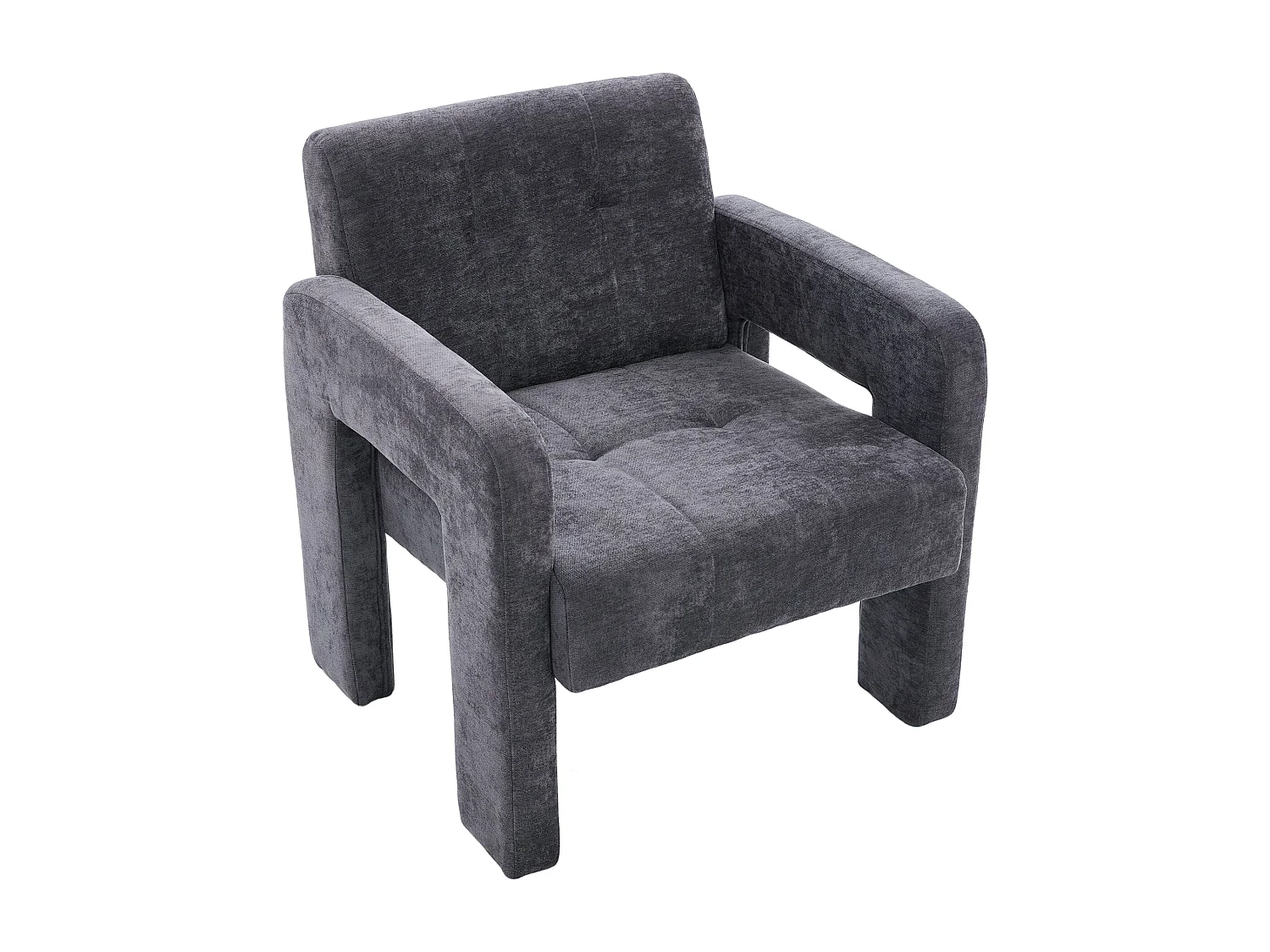 Fauteuil Relax Moderne en Chenille à Motif Carreaux - Accoudoirs Ergonomiques, Support 230 kg, Coins Arrondis - Pour Salon, Chambre, Bureau