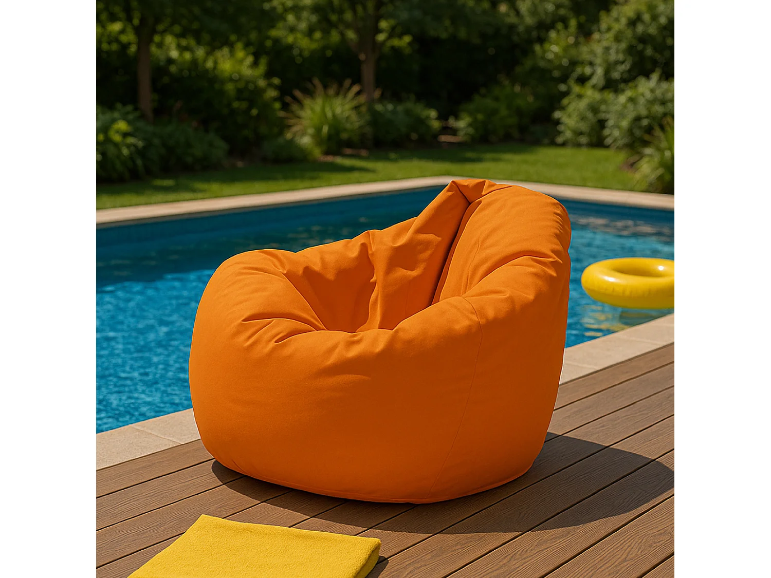 Pouf poire d'extérieur 130x115cm orange OHAU