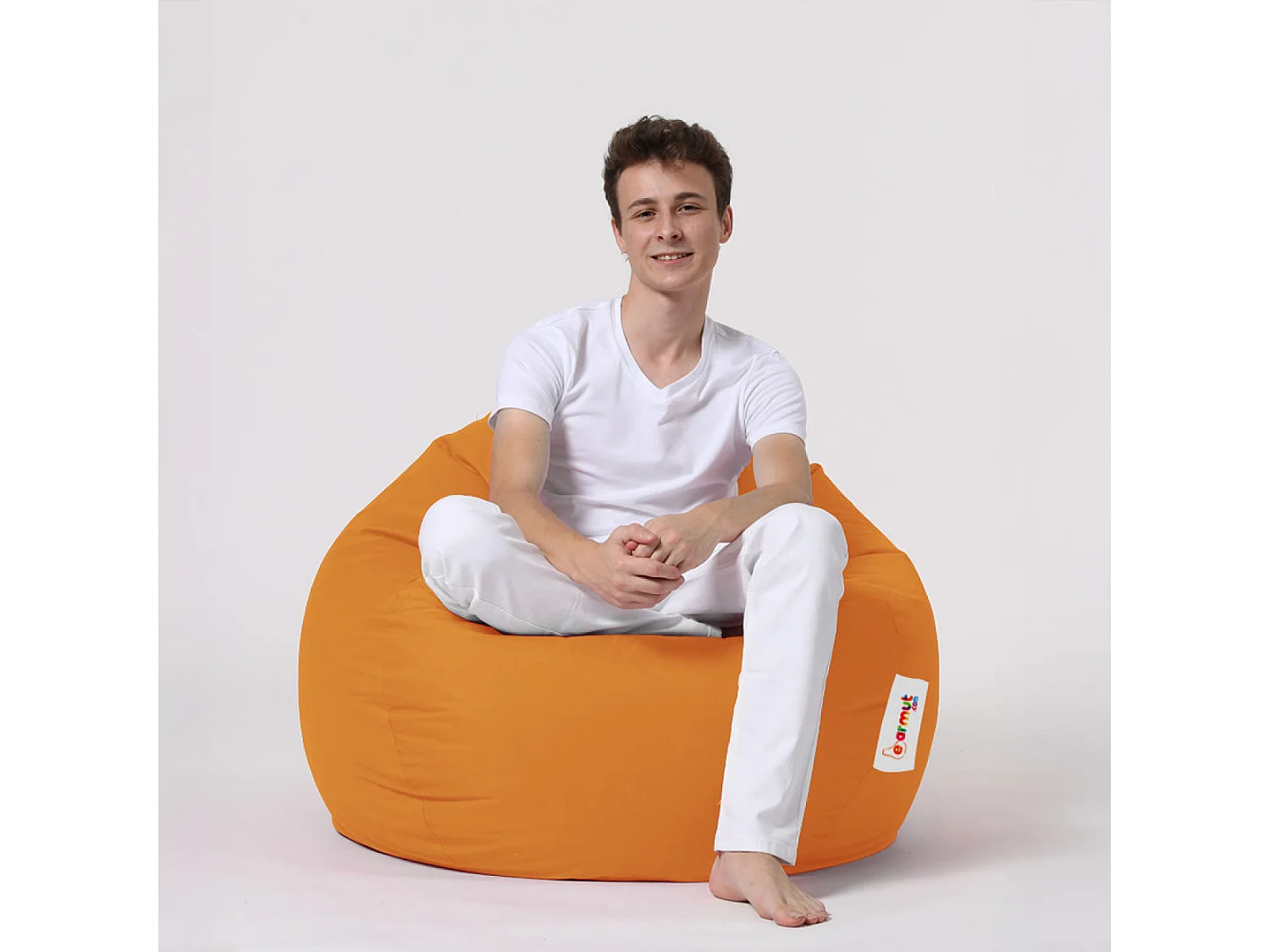 Pouf poire d'extérieur 130x115cm orange OHAU