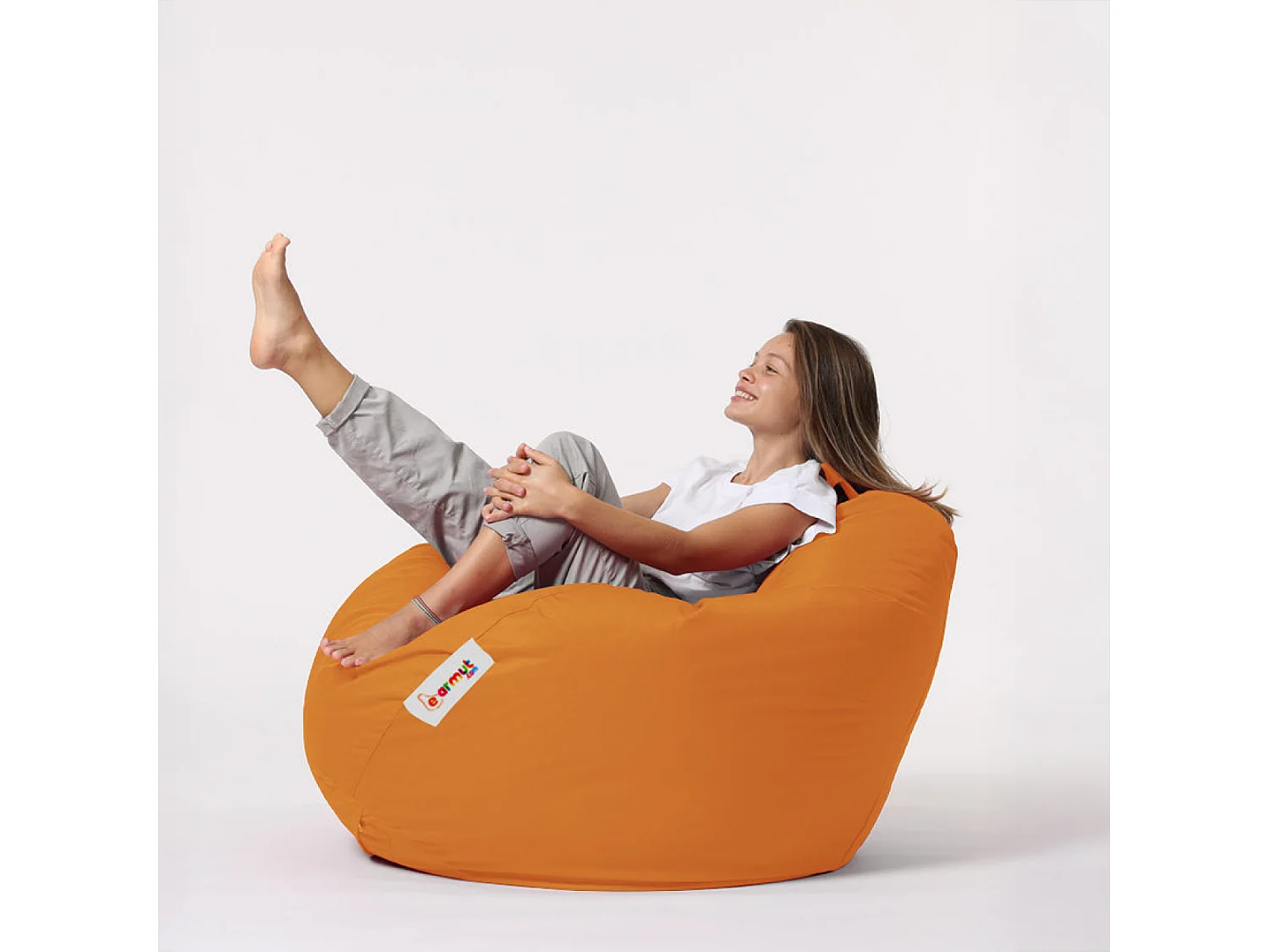 Pouf poire d'extérieur 130x115cm orange OHAU