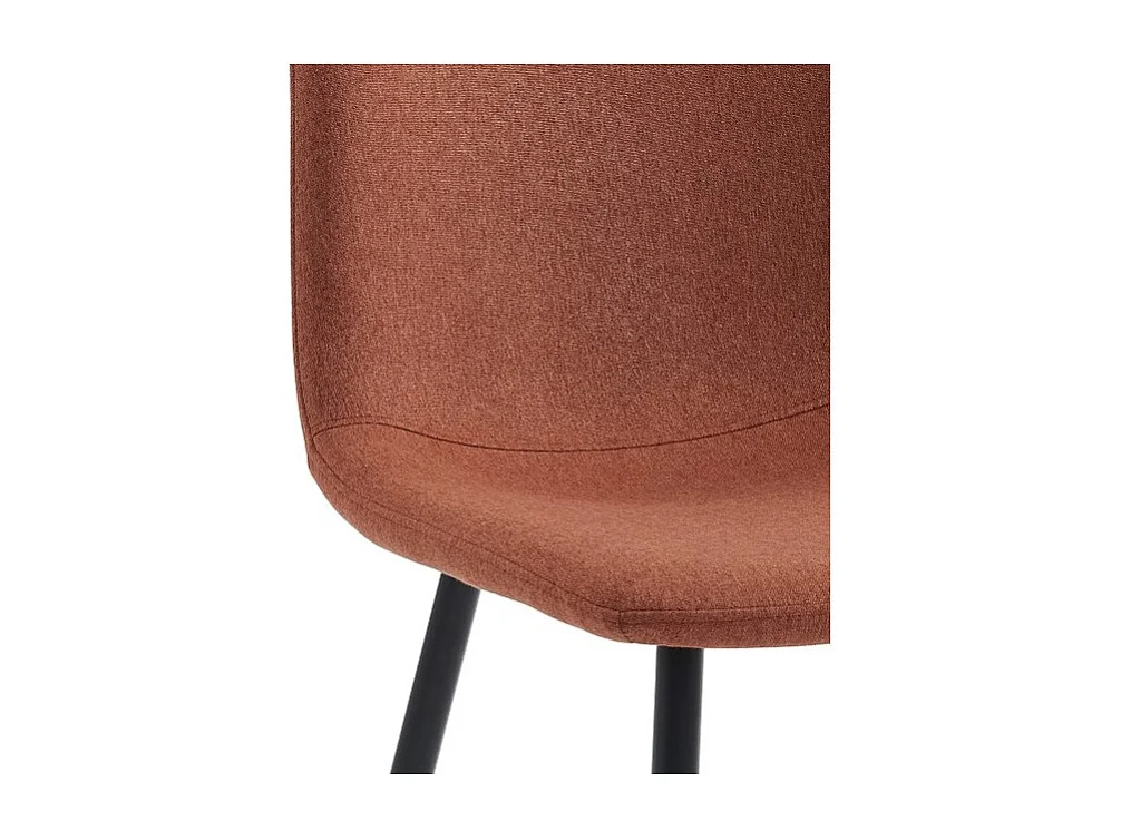 Lot de 4 chaises ESTELLE tissu bordeaux pieds métal noir