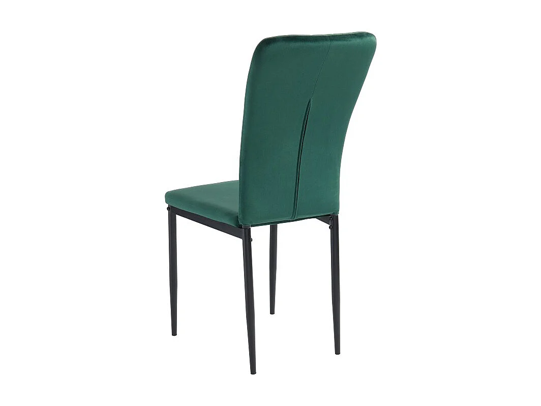 Lot de 2 chaises POPPY velours vert pieds métal noir