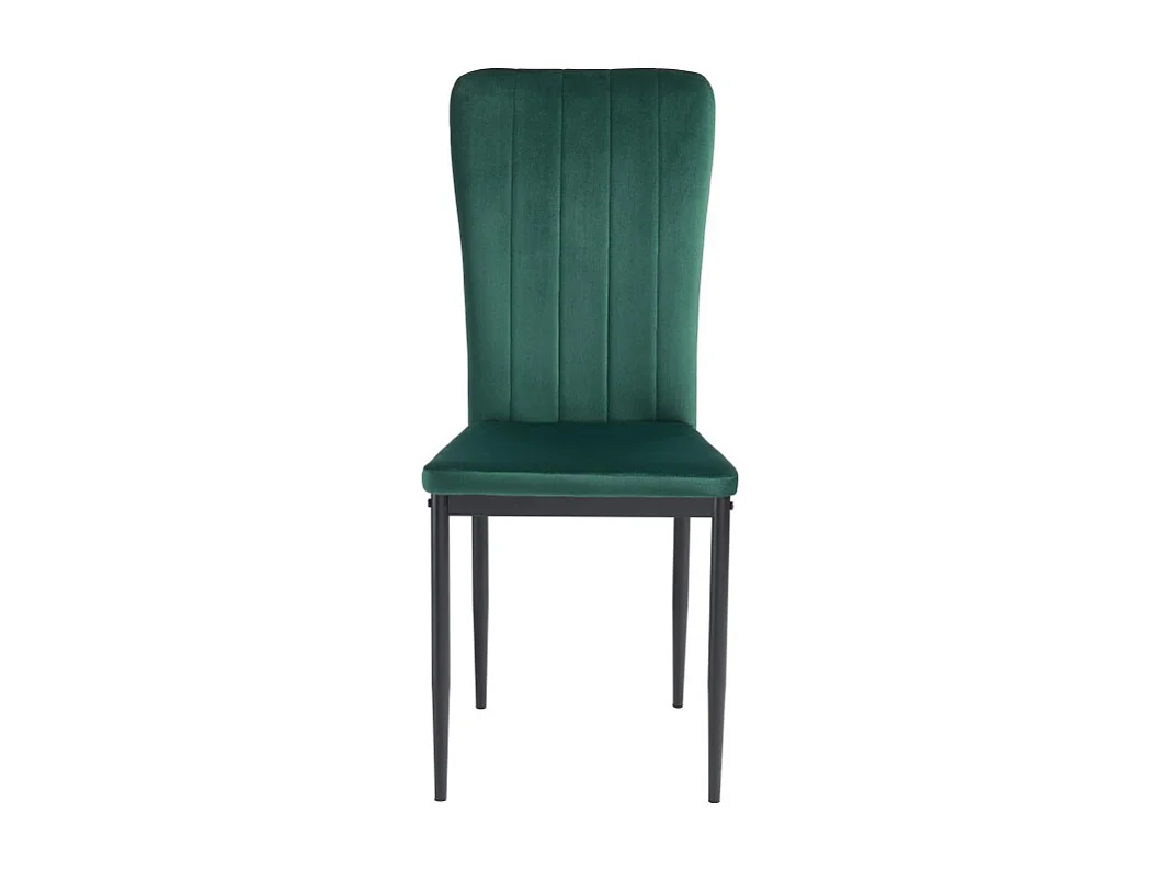 Lot de 2 chaises POPPY velours vert pieds métal noir