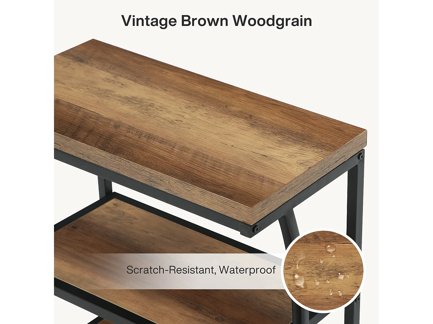 Petite table d'appoint étroite, table de chevet en métal style ferme, idéale pour le salon, la chambre, les petits espaces ou comme table de chevet.