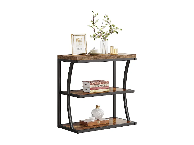 Mesa Lateral Pequena e Estreita, Mesa Decorativa de Metal no Estilo Rural para Sala de Estar, Quarto, Espaços Pequenos, Lado da Cama