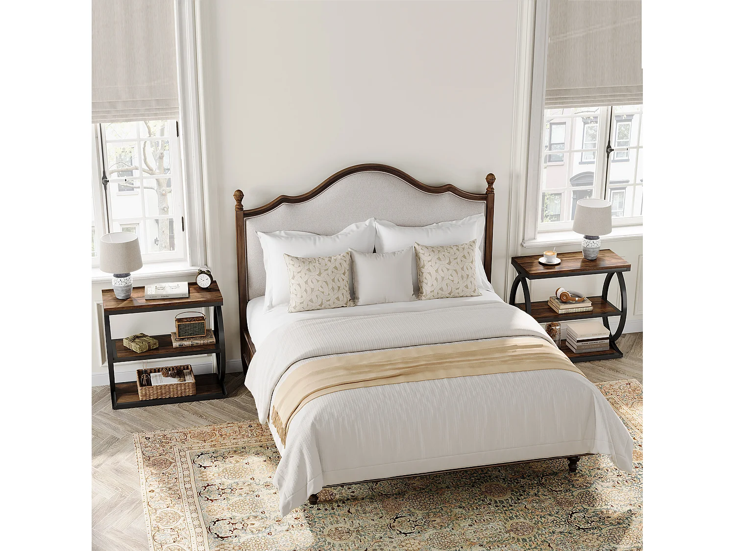 Table d'appoint étroite à 3 niveaux pour salon, style industriel