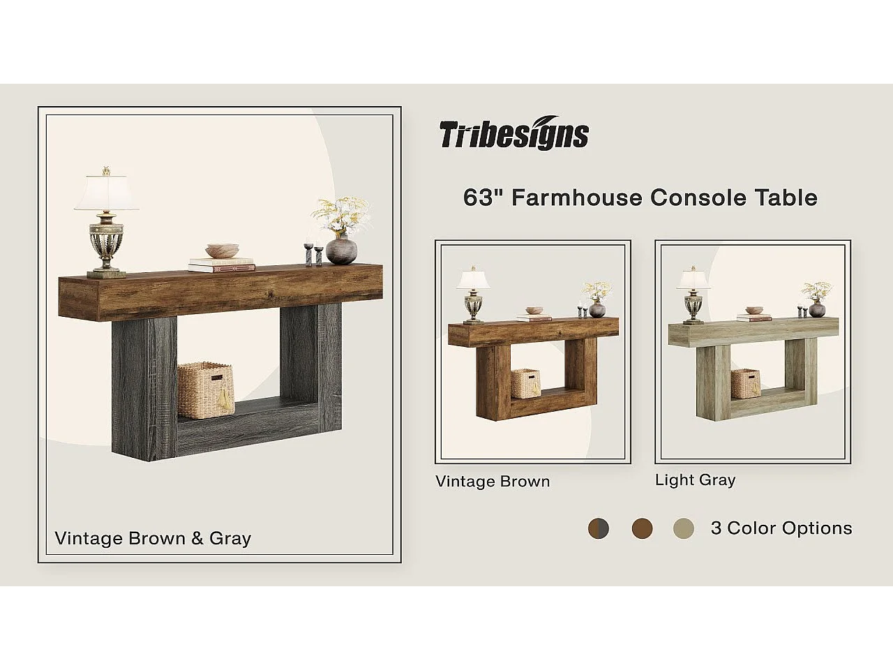 Console 160 cm, table d'entrée à deux niveaux de style campagnard, table d'appoint derrière le canapé