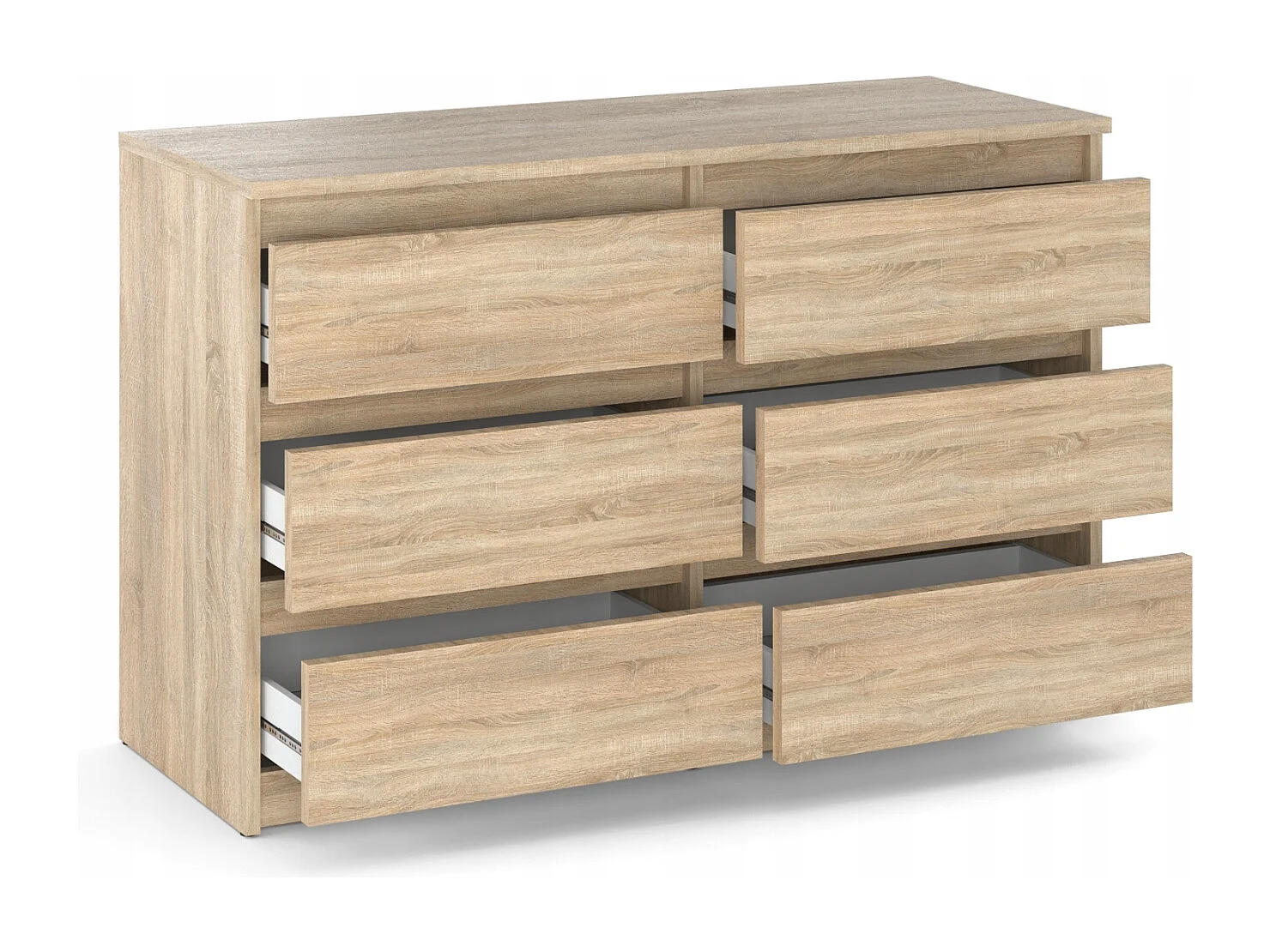 Set de Meuble de Rangement – Armoire 90 cm + Commode 6 Tiroirs 100cm  – Chêne Sonoma – Moderne et Pratique