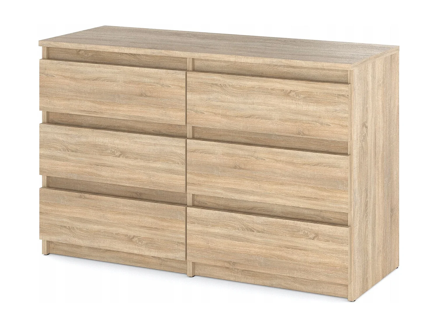 Set de Meuble de Rangement – Armoire 90 cm + Commode 6 Tiroirs 100cm  – Chêne Sonoma – Moderne et Pratique