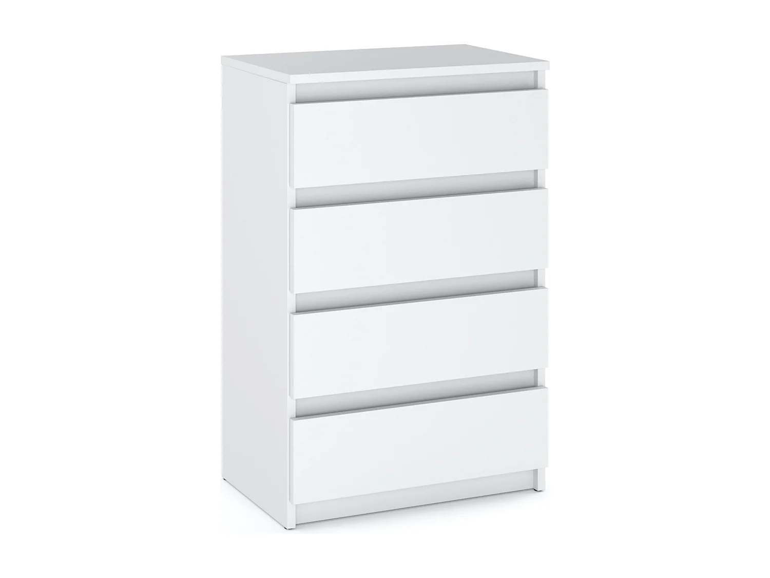 Set de Meuble de Rangement – Armoire 90 cm + Commode 4 Tiroirs 60cm  – Blanc – Moderne et Pratique