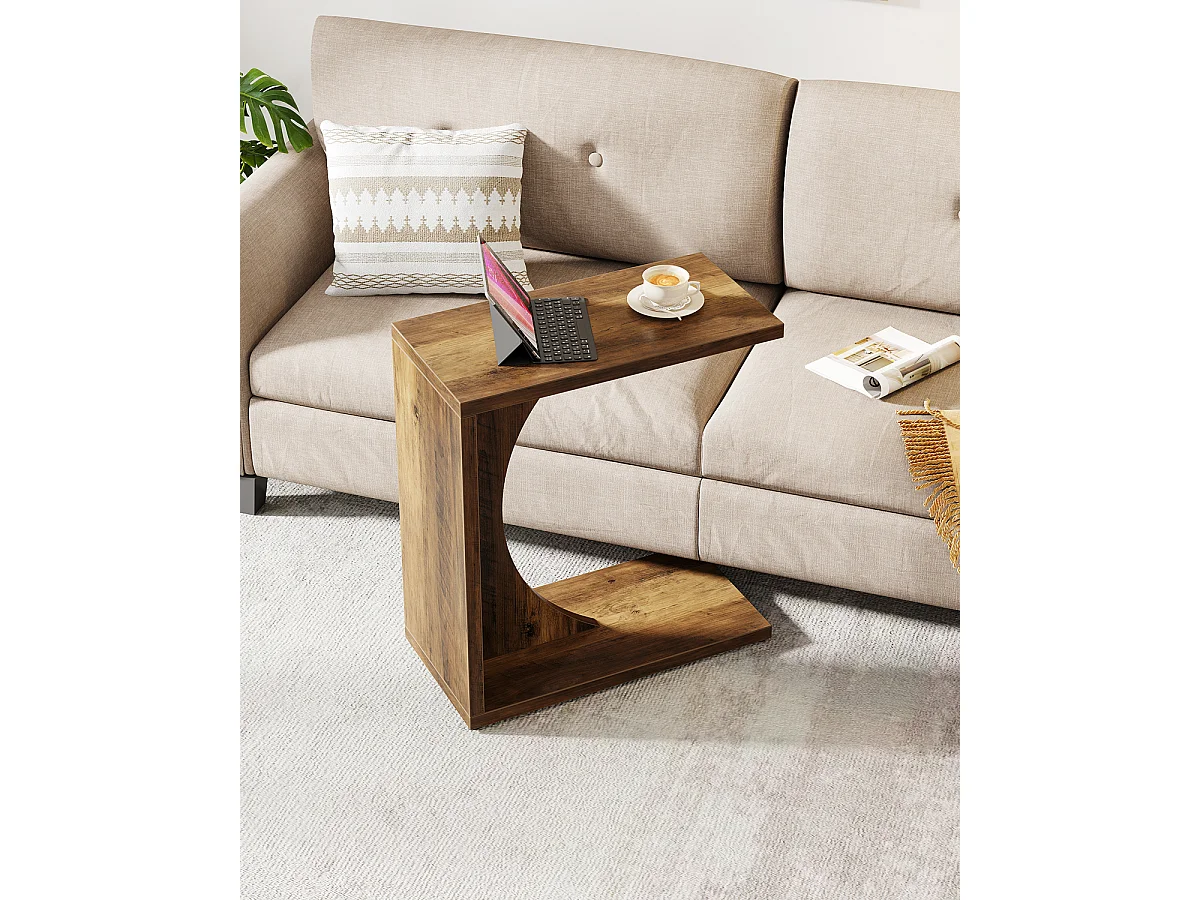 Mesa Lateral em Forma de C para Sofá, Mesa de Cabeceira Pequena para Sofá, Mesa de Cabeceira para Sala de Estar e Quarto