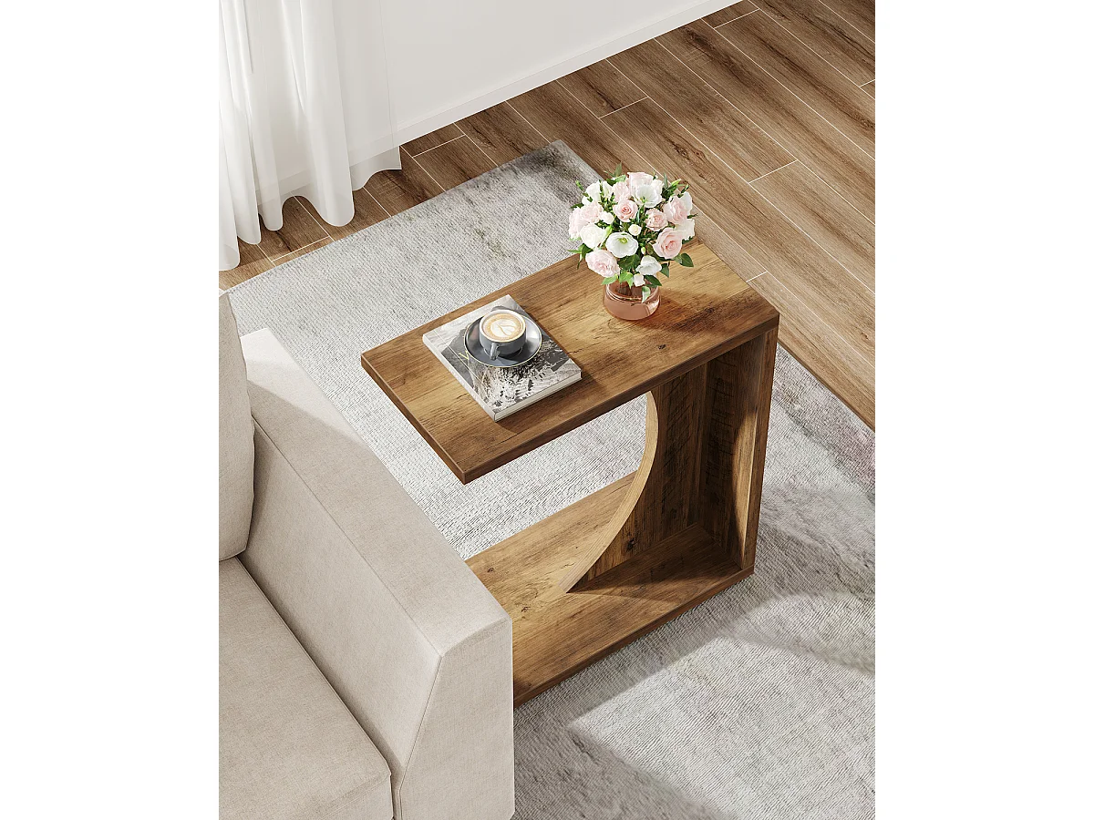 Mesa Lateral em Forma de C para Sofá, Mesa de Cabeceira Pequena para Sofá, Mesa de Cabeceira para Sala de Estar e Quarto