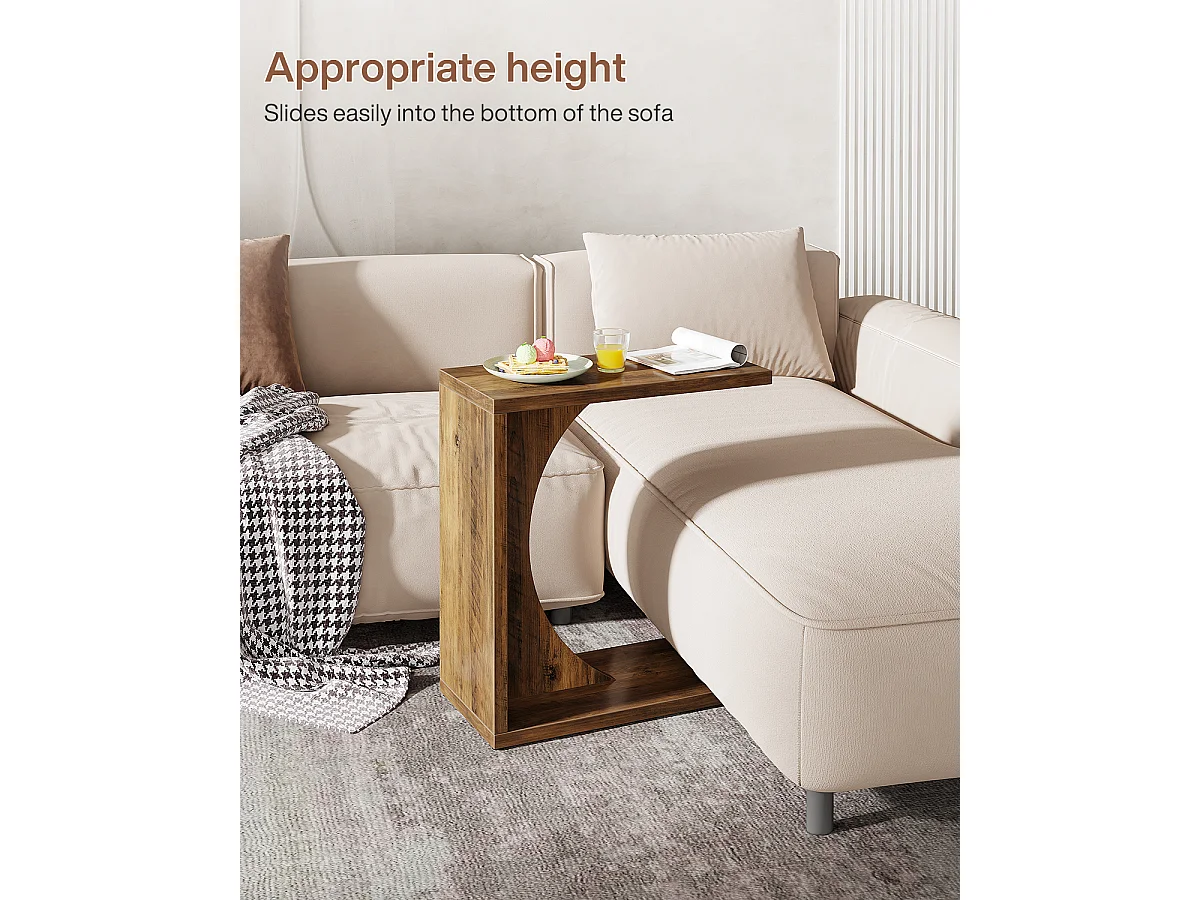 Mesa Lateral em Forma de C para Sofá, Mesa de Cabeceira Pequena para Sofá, Mesa de Cabeceira para Sala de Estar e Quarto