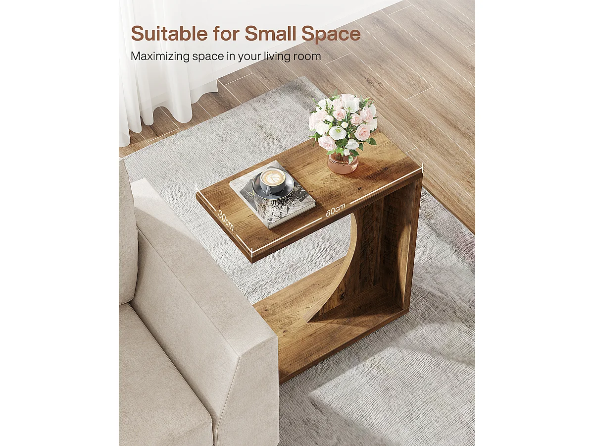Mesa Lateral em Forma de C para Sofá, Mesa de Cabeceira Pequena para Sofá, Mesa de Cabeceira para Sala de Estar e Quarto