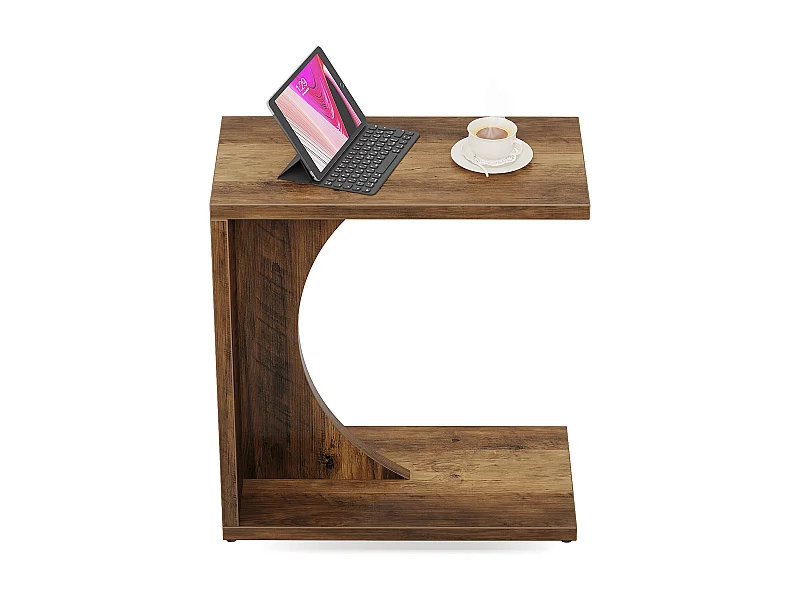 Mesa Lateral em Forma de C para Sofá, Mesa de Cabeceira Pequena para Sofá, Mesa de Cabeceira para Sala de Estar e Quarto