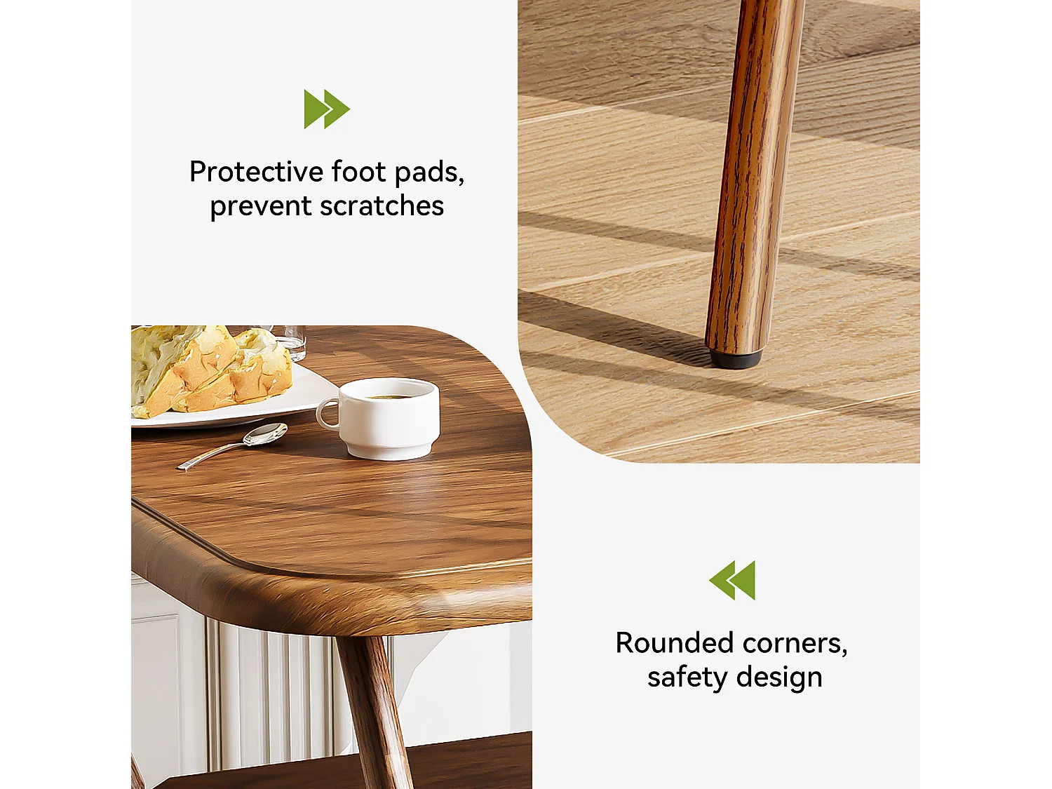 Kwadratowy stół jadalny dla 2-4 osób, 2-poziomowa półka, mały stolik do jadalni, spiżarnia