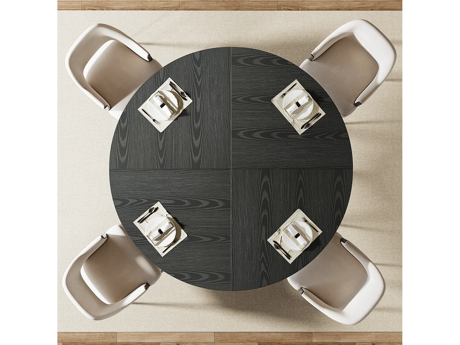 Okrągły stół jadalny dla 4 osób, 120 cm, stół jadalniany w stylu industrialnym z metalową podstawą, stół kuchenny