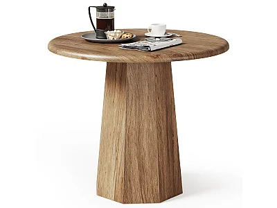 Mesa de jantar redonda pequena para 2-4 pessoas, mesa de cozinha de 80cm com base octogonal para sala de jantar