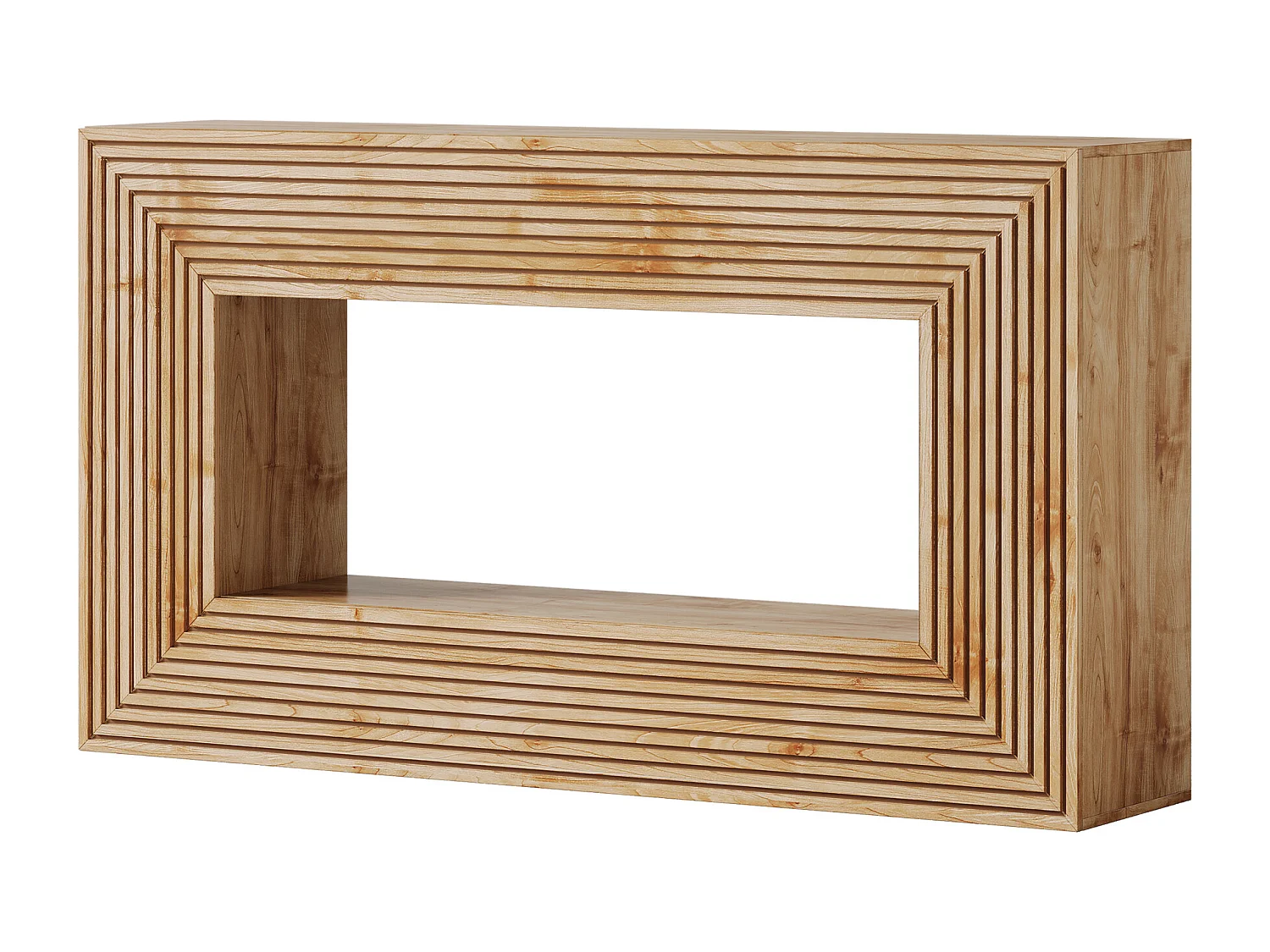 Mesa de Console de 150cm, Mesa de Entrada Rustica com Afloramentos e Armazenamento, Mesa Longa para Sofá Atrás do Canape