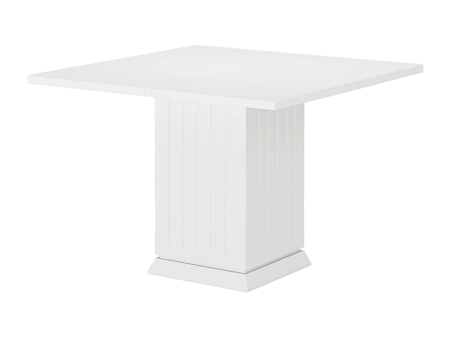 Kwadratowy stół jadalny z 2 podkładkami, mały stół kuchenny dla 4 osób, biały