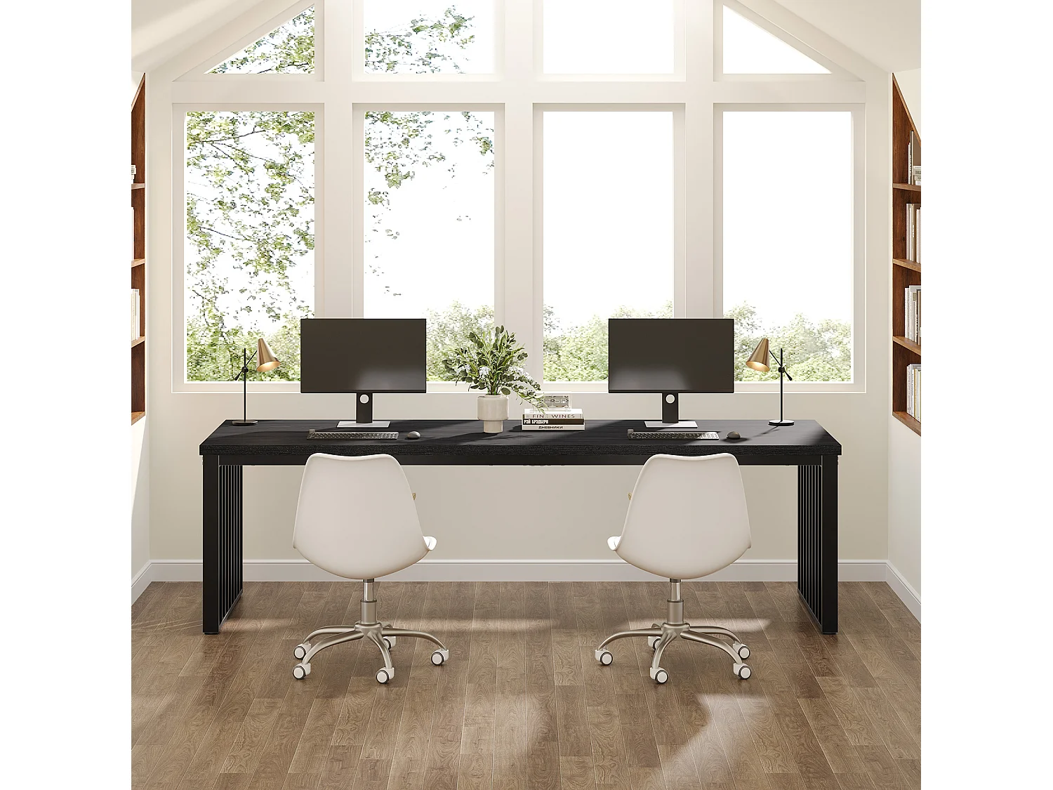 Schreibtisch 180 cm, großer Computertisch, PC-Tisch, Bürotisch, Arbeitsplatz für Home Office