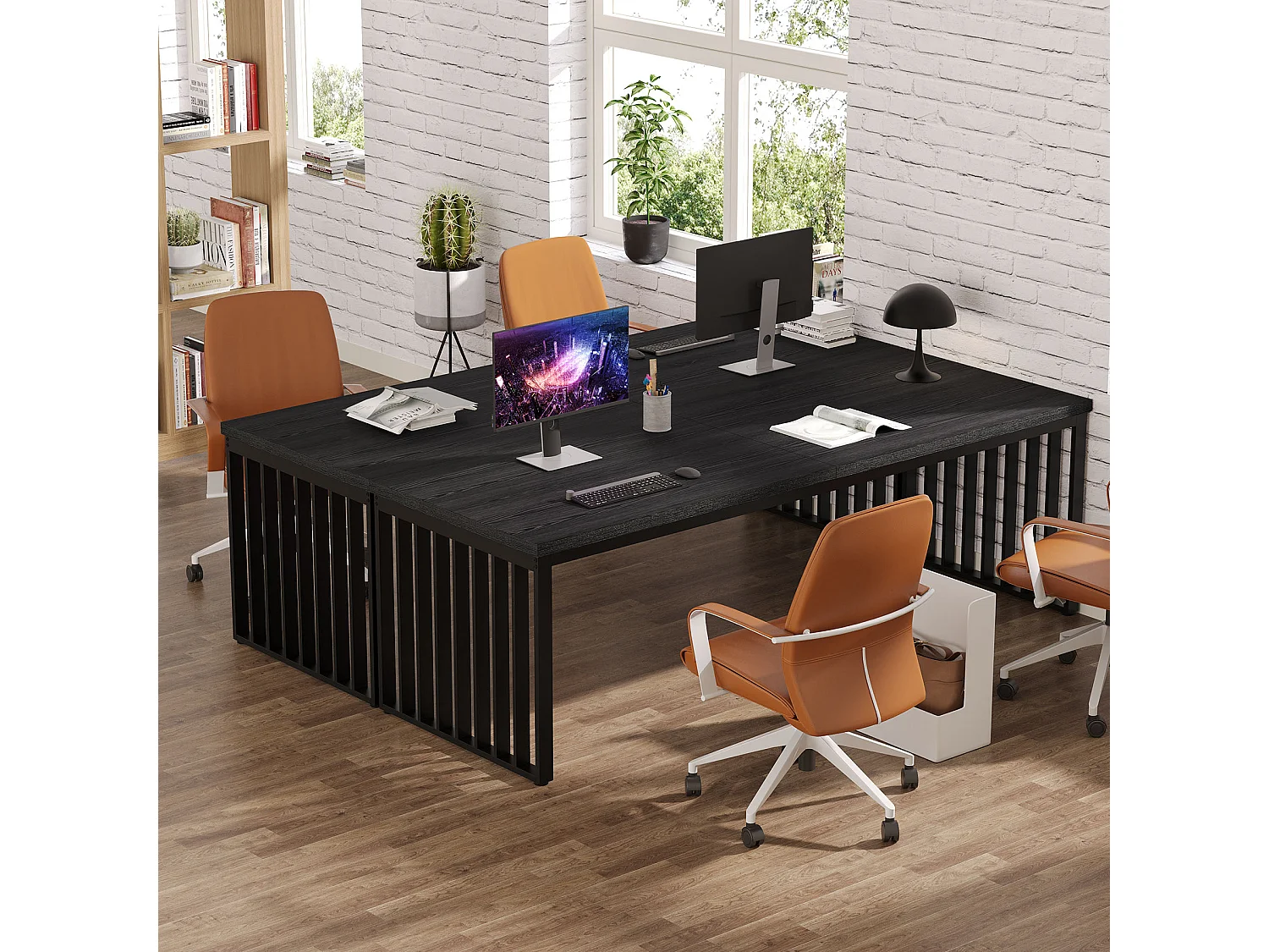 Schreibtisch 180 cm, großer Computertisch, PC-Tisch, Bürotisch, Arbeitsplatz für Home Office