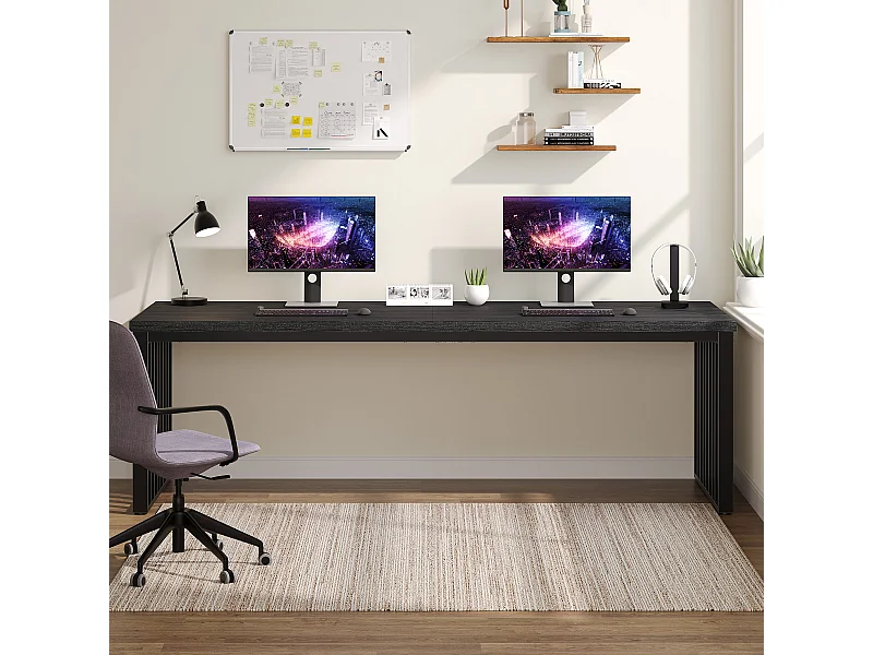 Bureau 180 cm, groot computerbureau, pc-bureau, kantoorbureau, werkplek voor thuiskantoor