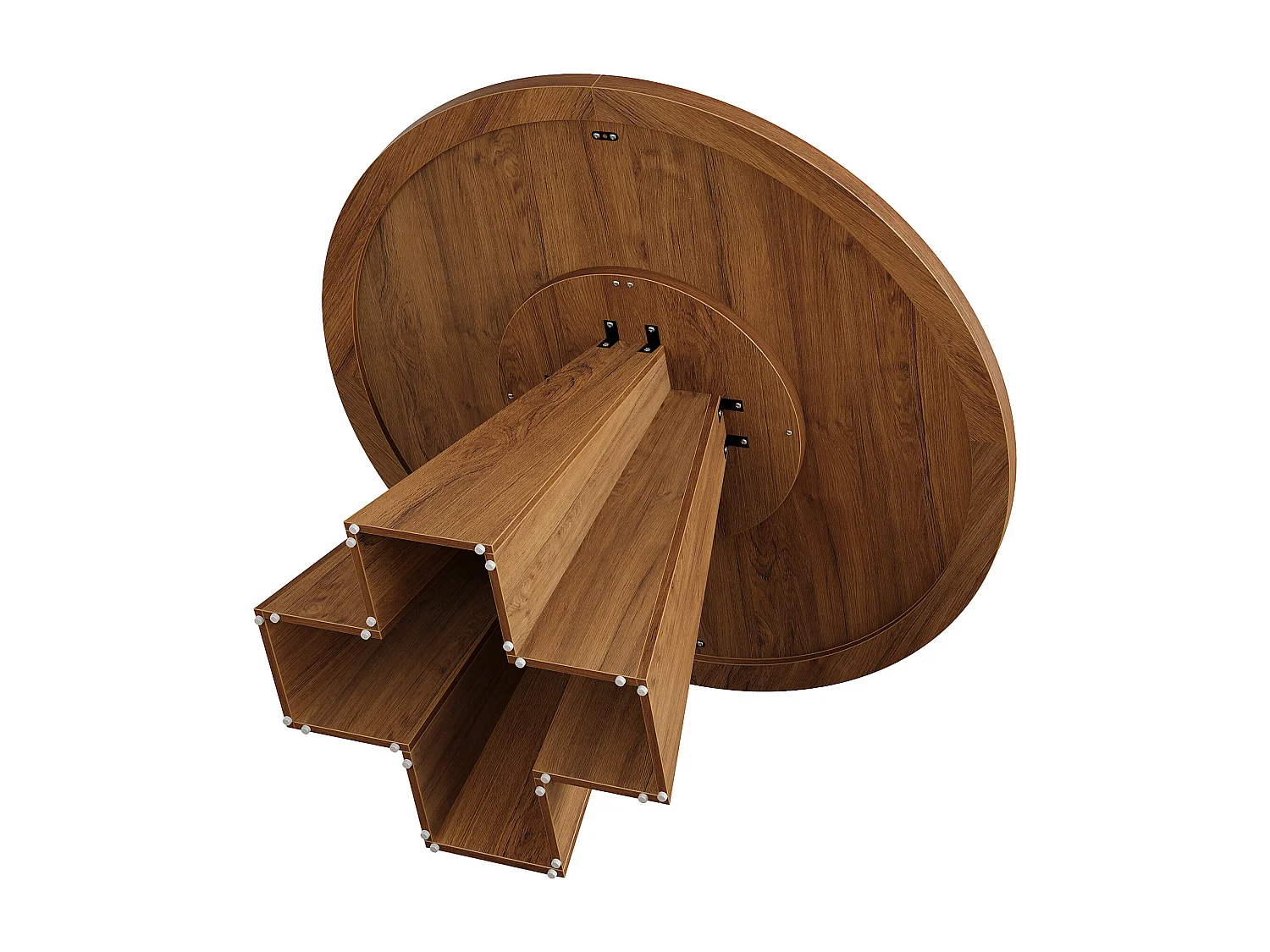 Table de salle à manger ronde pour 4 personnes, table de cuisine ronde avec pied central