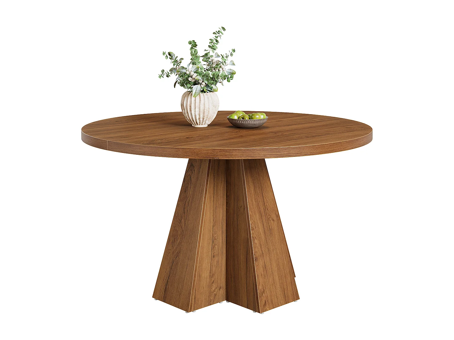 Table de salle à manger ronde pour 4 personnes, table de cuisine ronde avec pied central