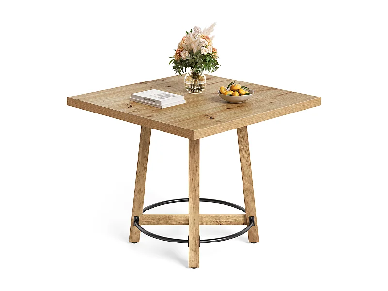 Table à manger moderne, table de cuisine carrée pour petits espaces, idéale pour 2 à 4 personnes